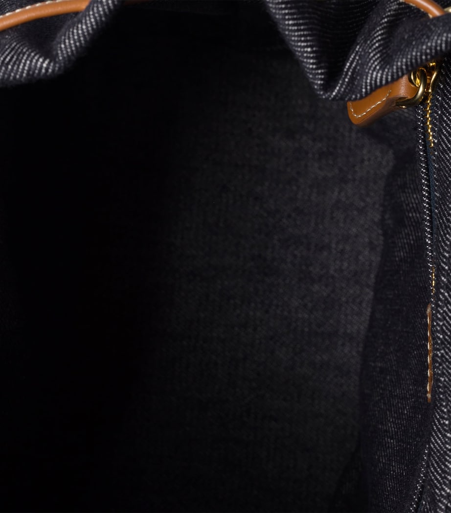 Miu Miu Denim-Leather Backpack Blue Image 4