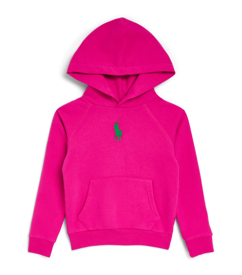 Cotton-Blend Polo Pony Hoodie (7-14 Years) COLGE PINK Image 1