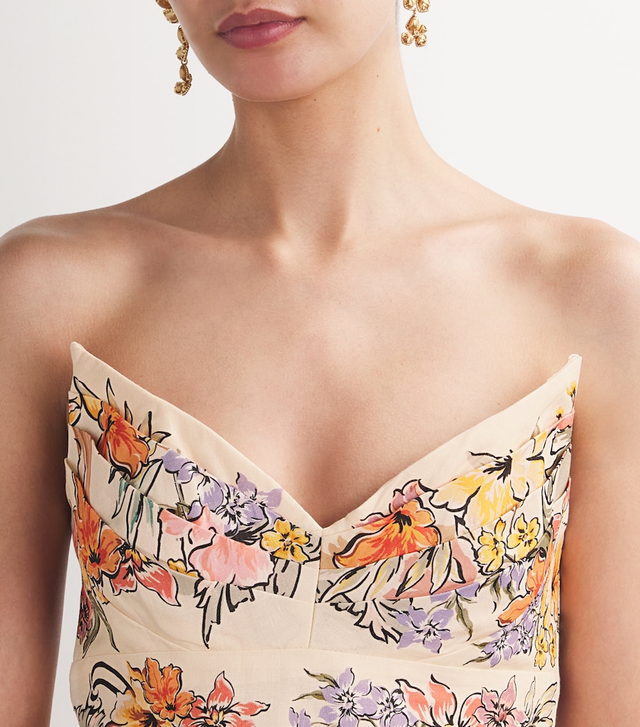 Linen Nautrical Map Print Midi Dress NAUTICAL MAP Image 6