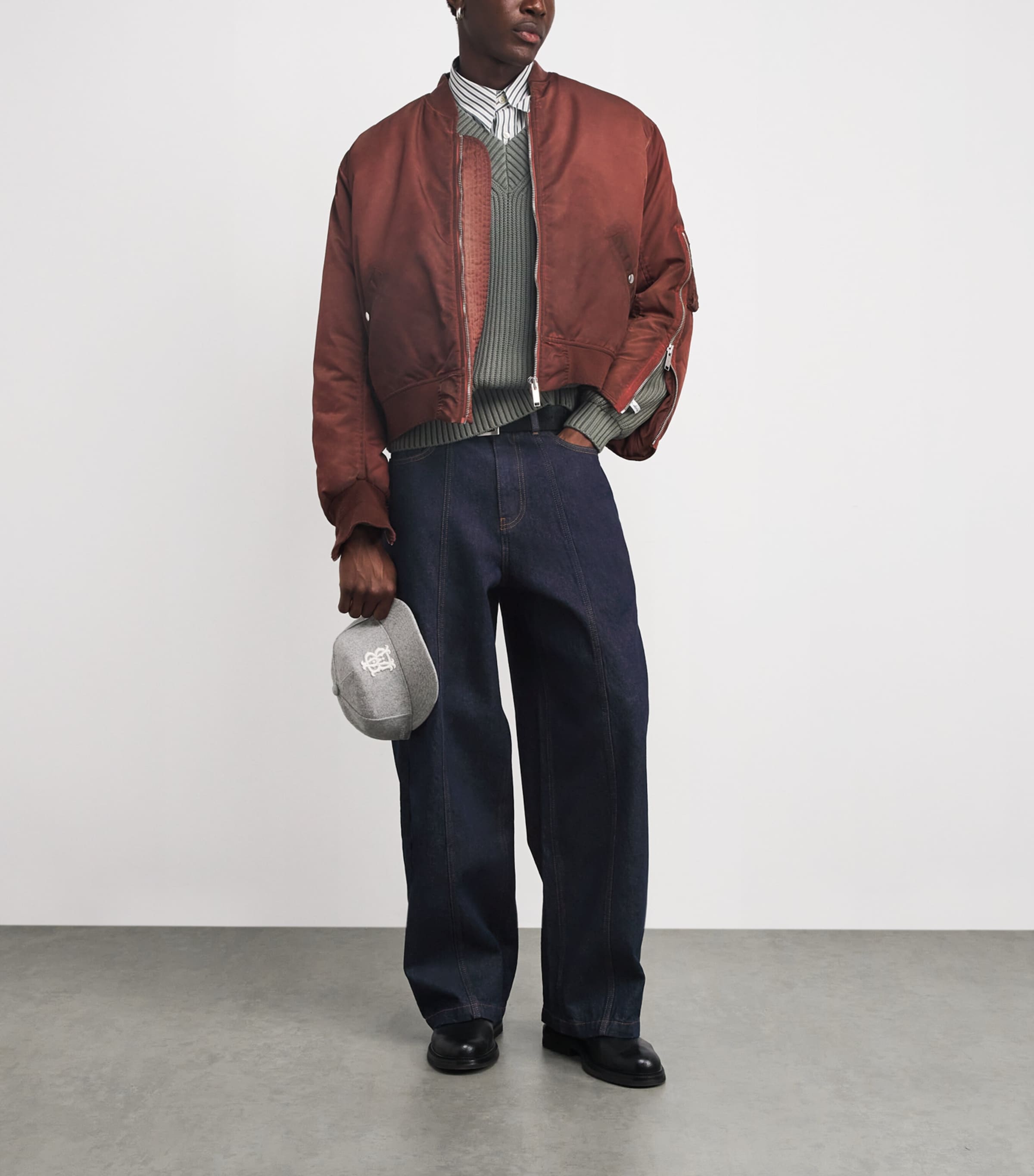 Wide-Leg Felled Jeans RAW INDIGO Image 2