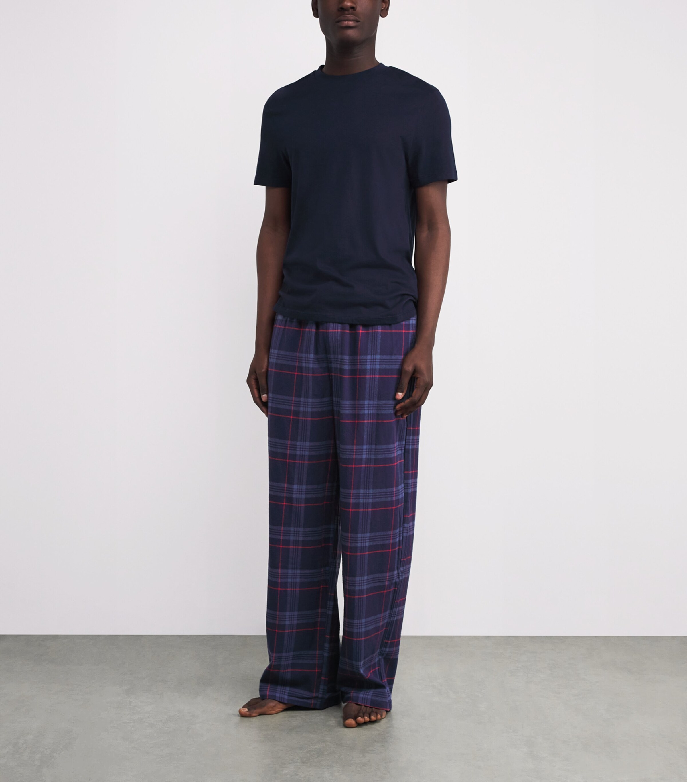 Skims Mens Flannel Tartan Pyjama Trousers Damson Laser Plaid Image 2