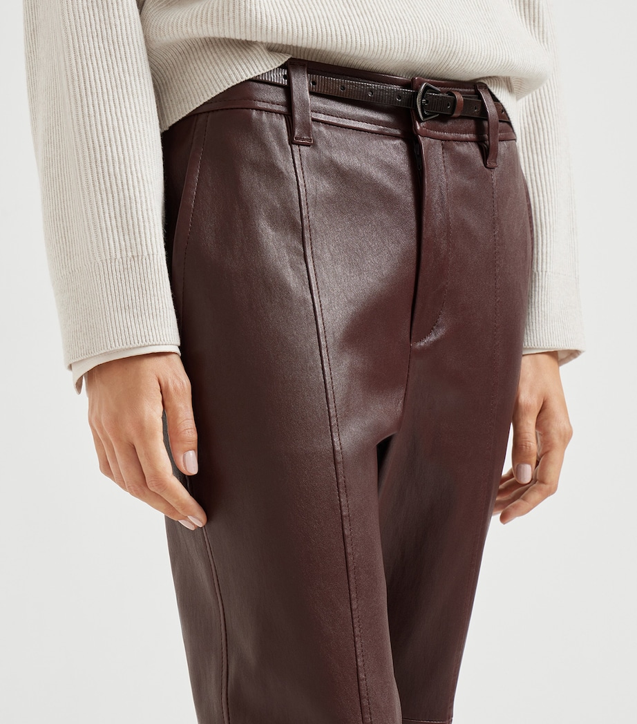 Nappa Leather Straight Trousers C4193 Image 5