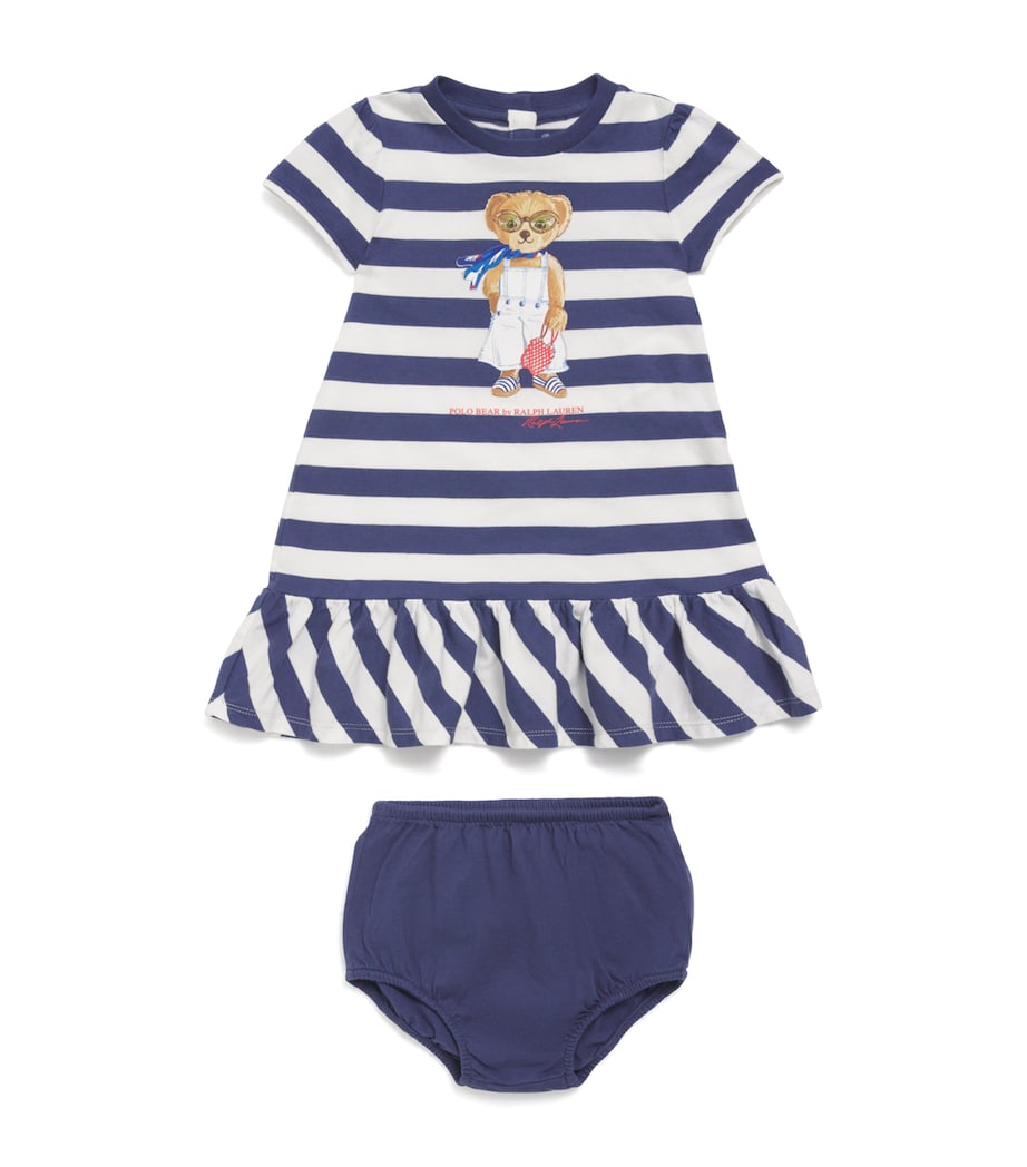 Ralph Lauren Kids Stripe Bear Dress and Bloomers Set (3-24 Months) Image 1