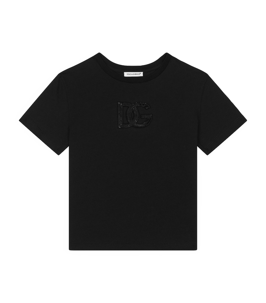 Cotton Logo-Embellished T-Shirt (8-12+ Years) N0000-BLACK Image 1
