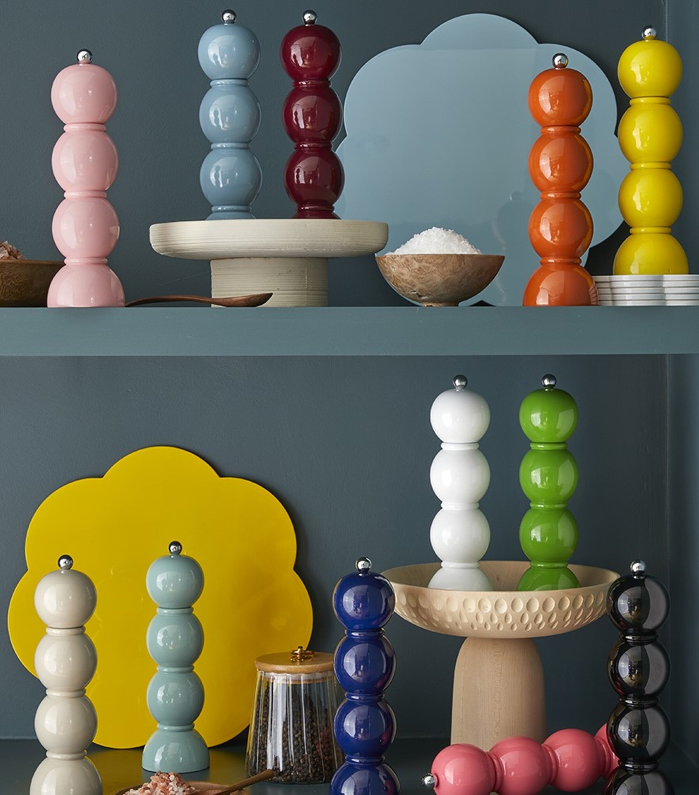 Addison Ross Bobbin Salt or Pepper Mill Blue Image 2