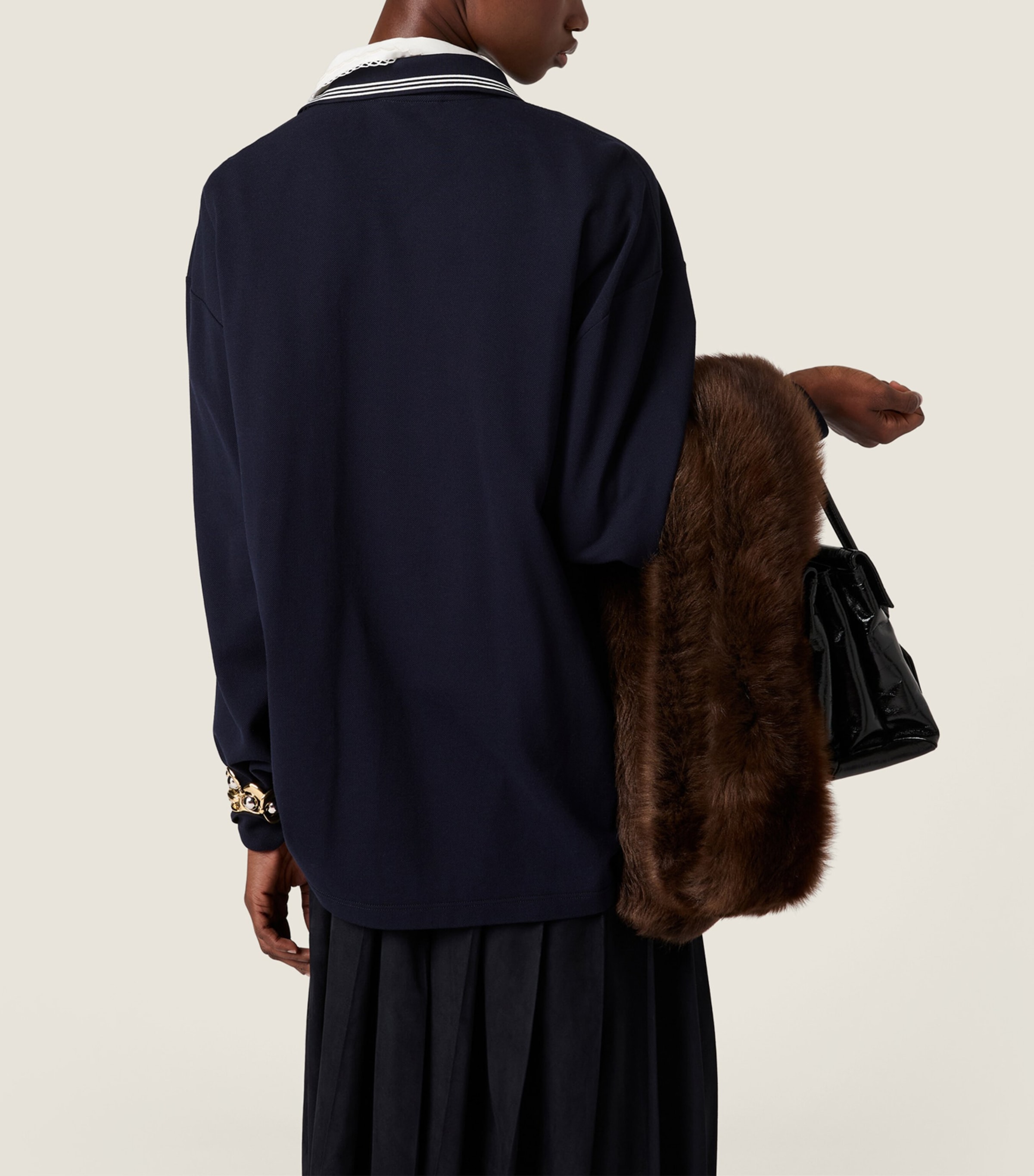 Long-Sleeve Zipped Polo Shirt F0008 Image 3