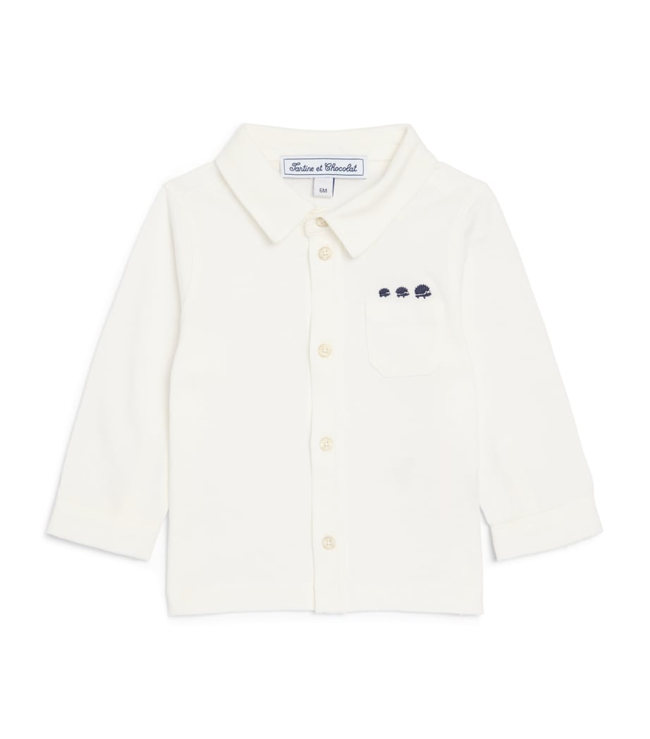 Tartine et Chocolat Cotton Embroidered Shirt (3 Months-4 Years) Nacre Image 1