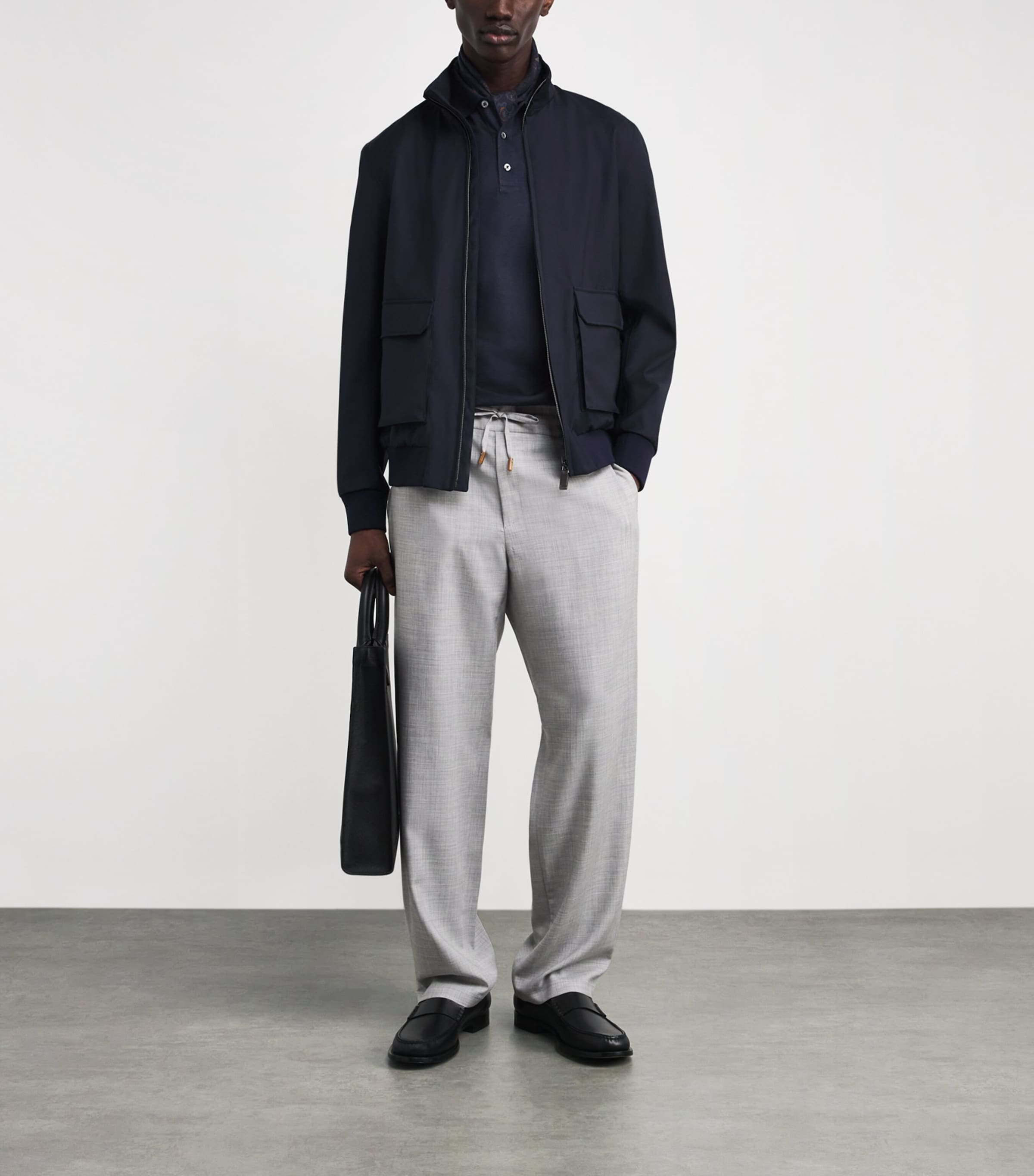 Cotton Piqué Slim-Fit Polo Shirt NAVY Image 2