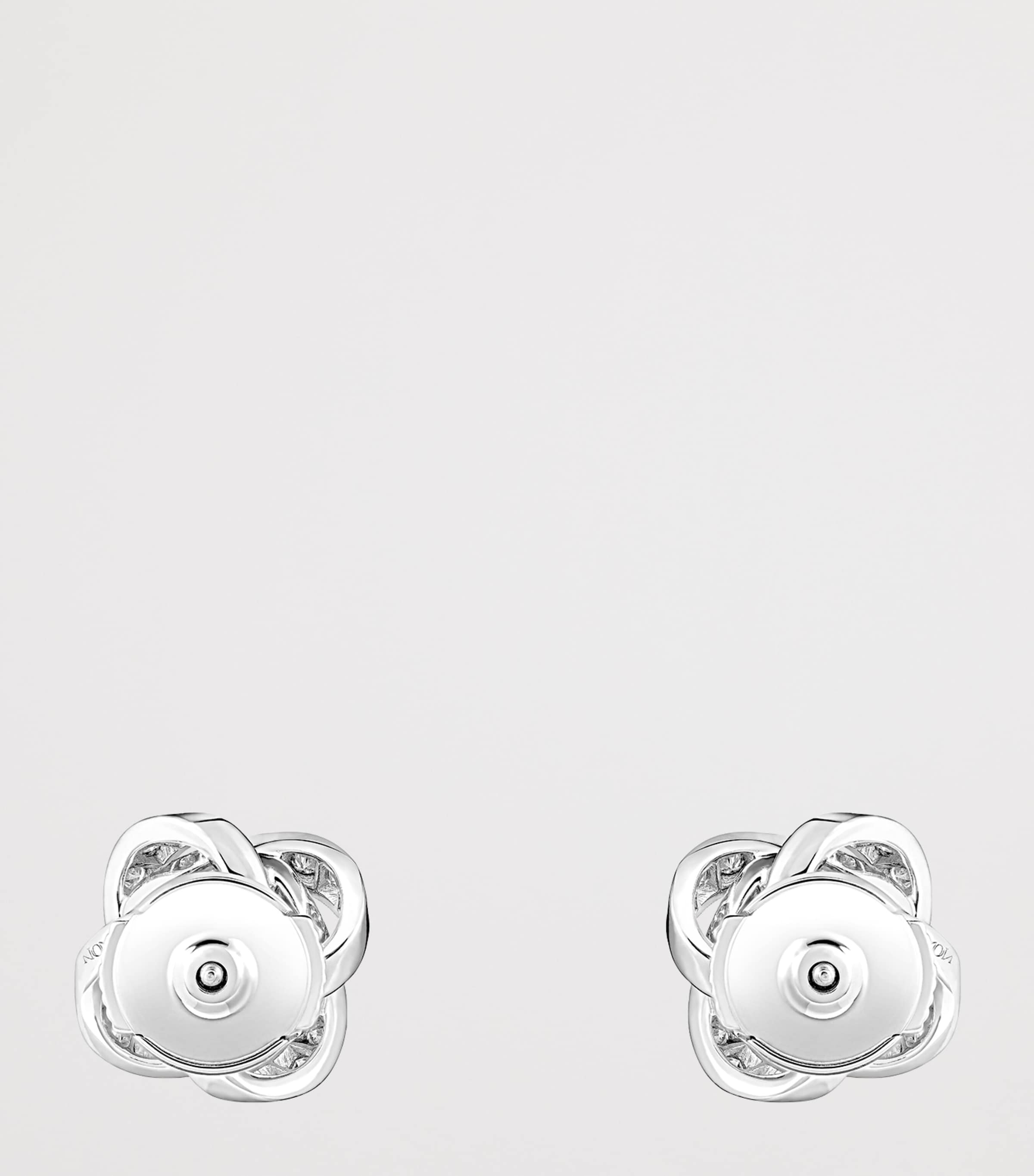 Boucheron White Gold and Diamond Pivoine Stud Earrings White Gold Image 3