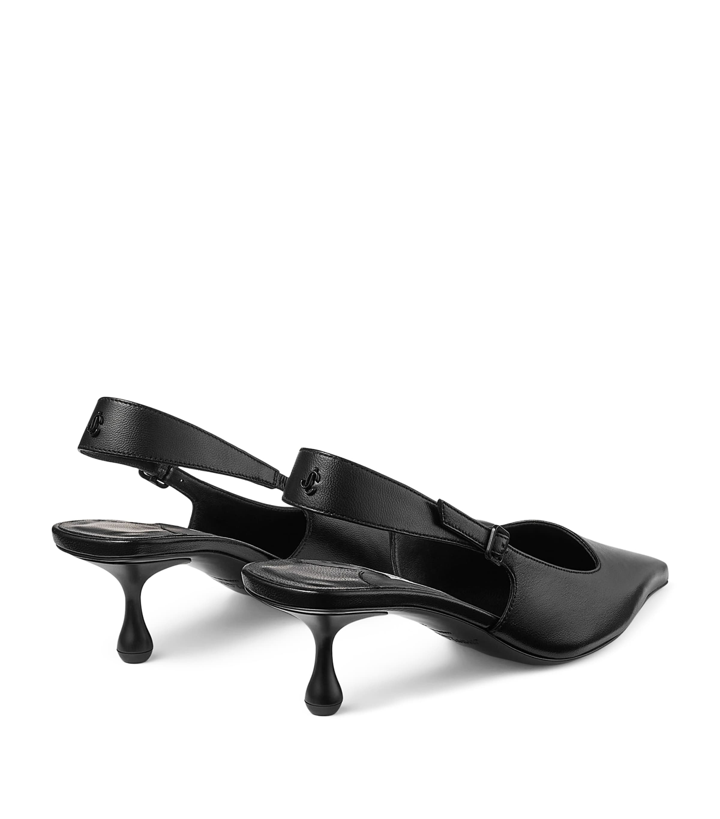 Jimmy Choo Amel 50 Leather Slingback Pumps Black Image 2