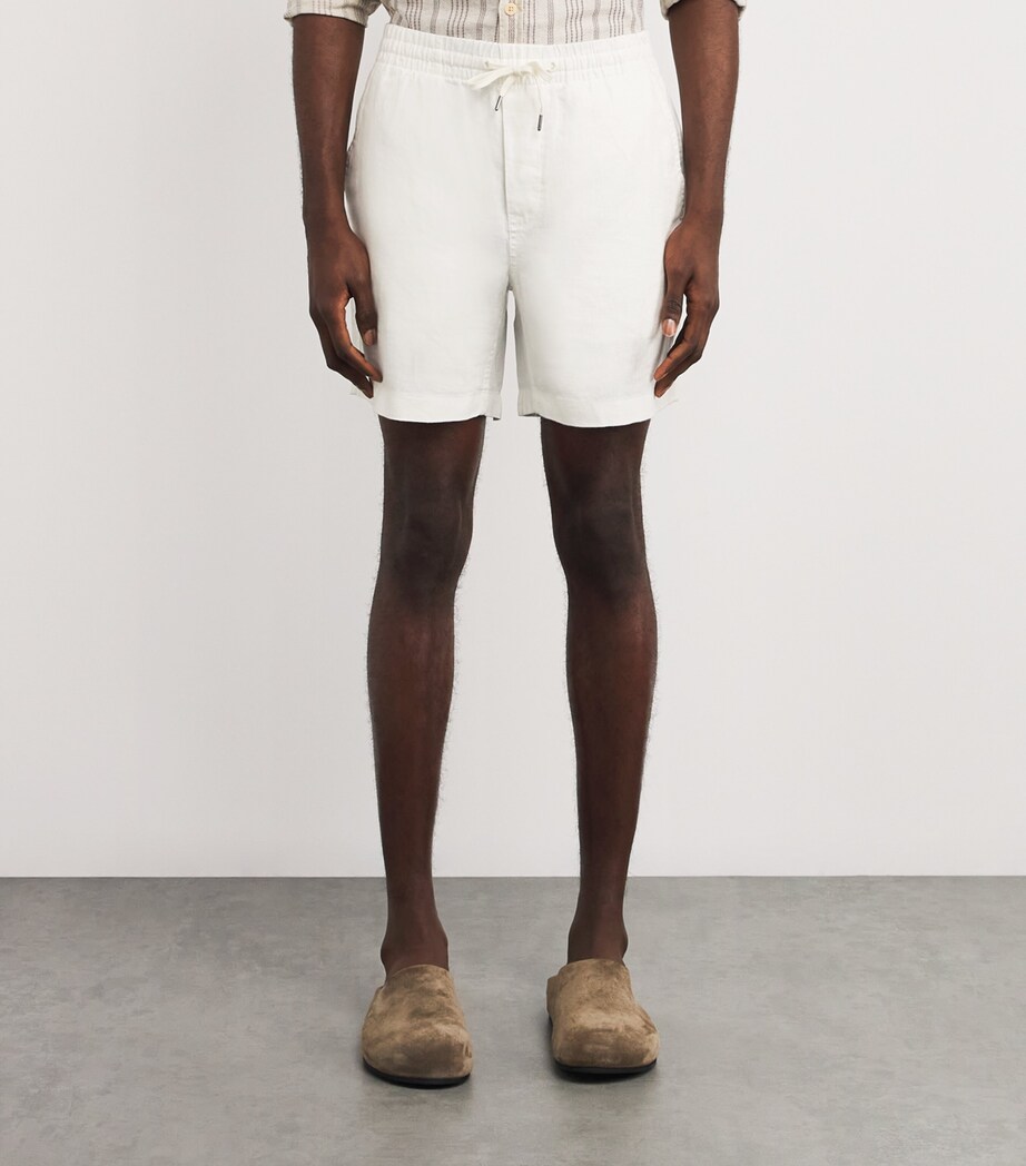 Polo Ralph Lauren Mens Linen Drawstring Polo Pony Prepster Shorts White Image 3