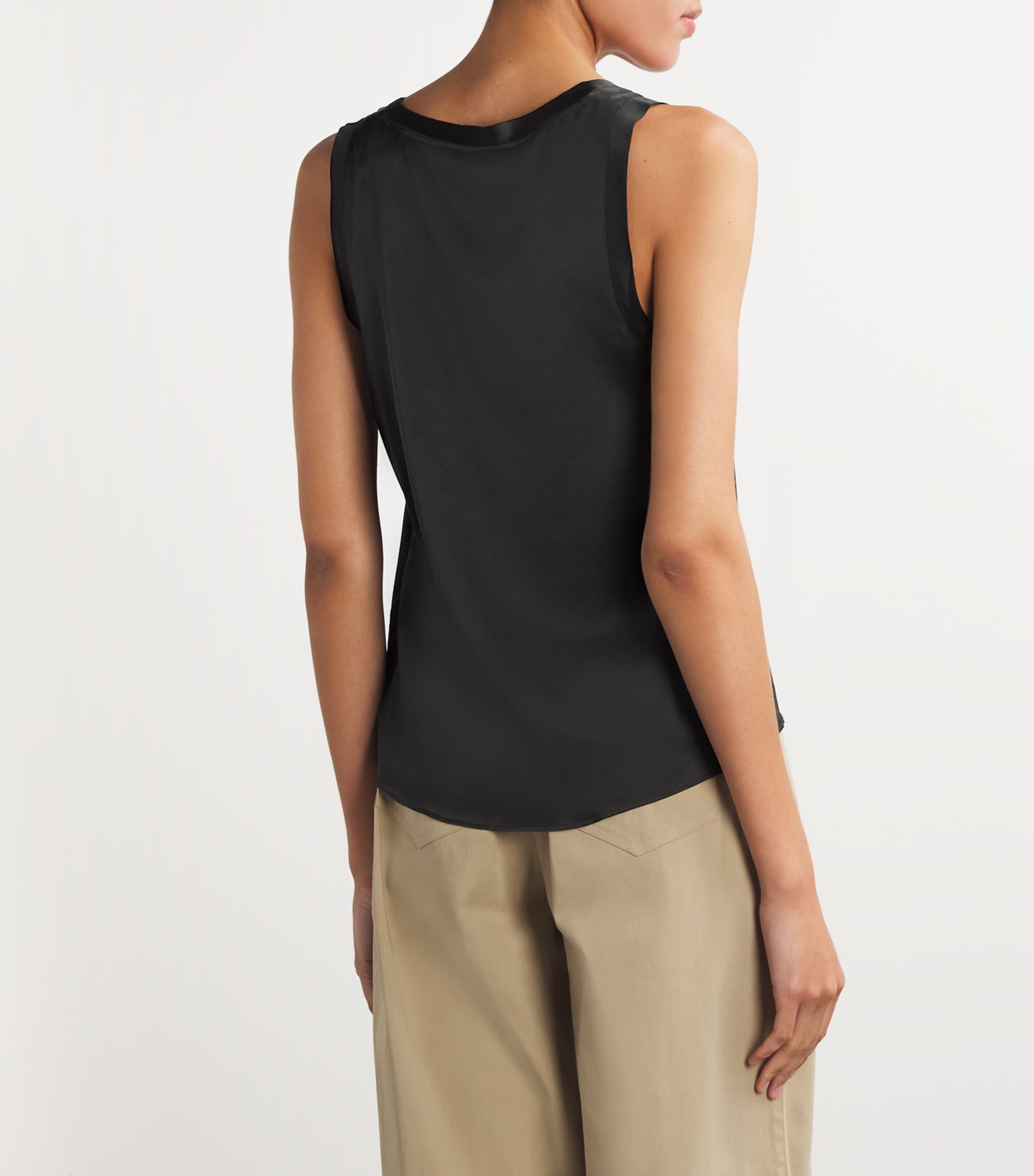 Stretch-Silk Tank Top BLACK Image 4