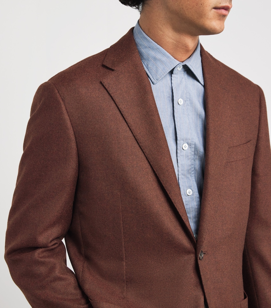 Virgin Wool-Cashmere Blazer 061 BROWN Image 6