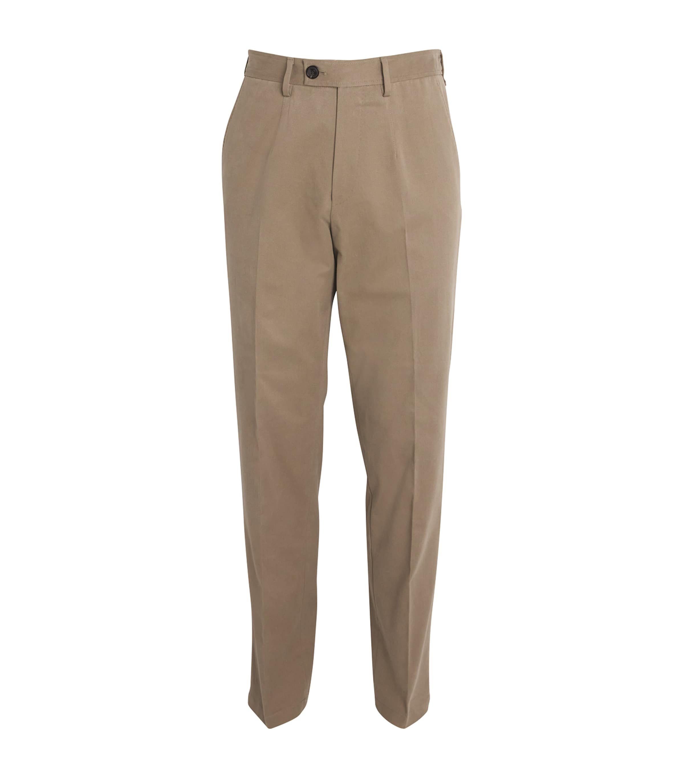 Shop Purdey Brushed Cotton Dart-front Trousers In Green