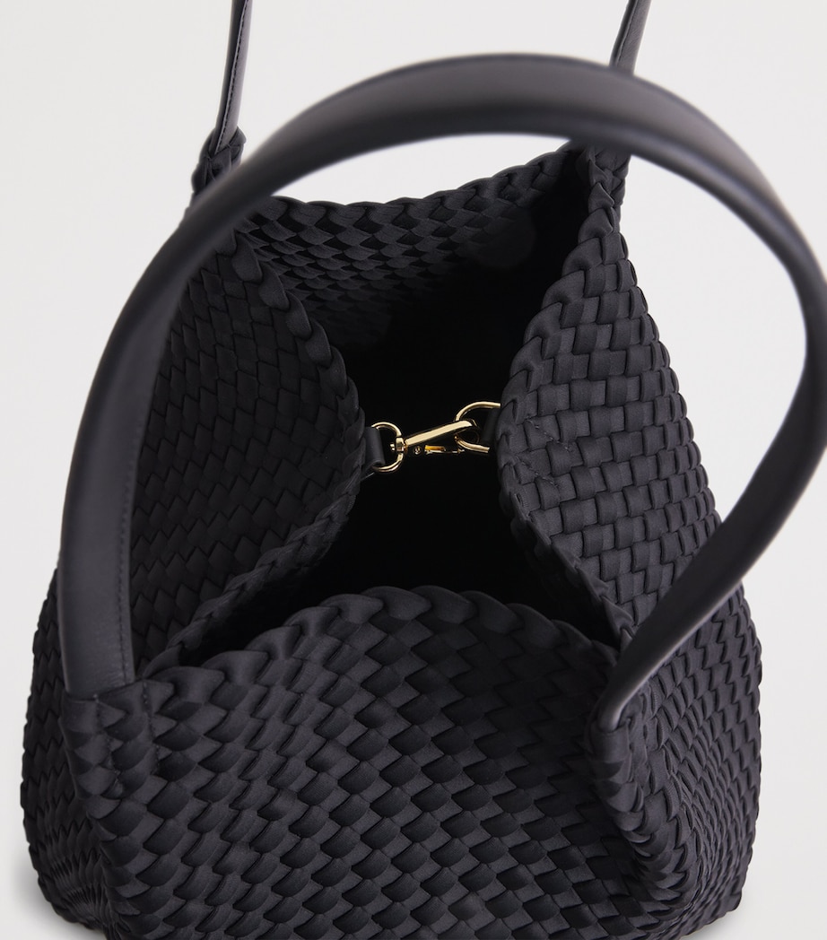 Harrods Neoprene Woven East-West Tote Bag Black Image 6