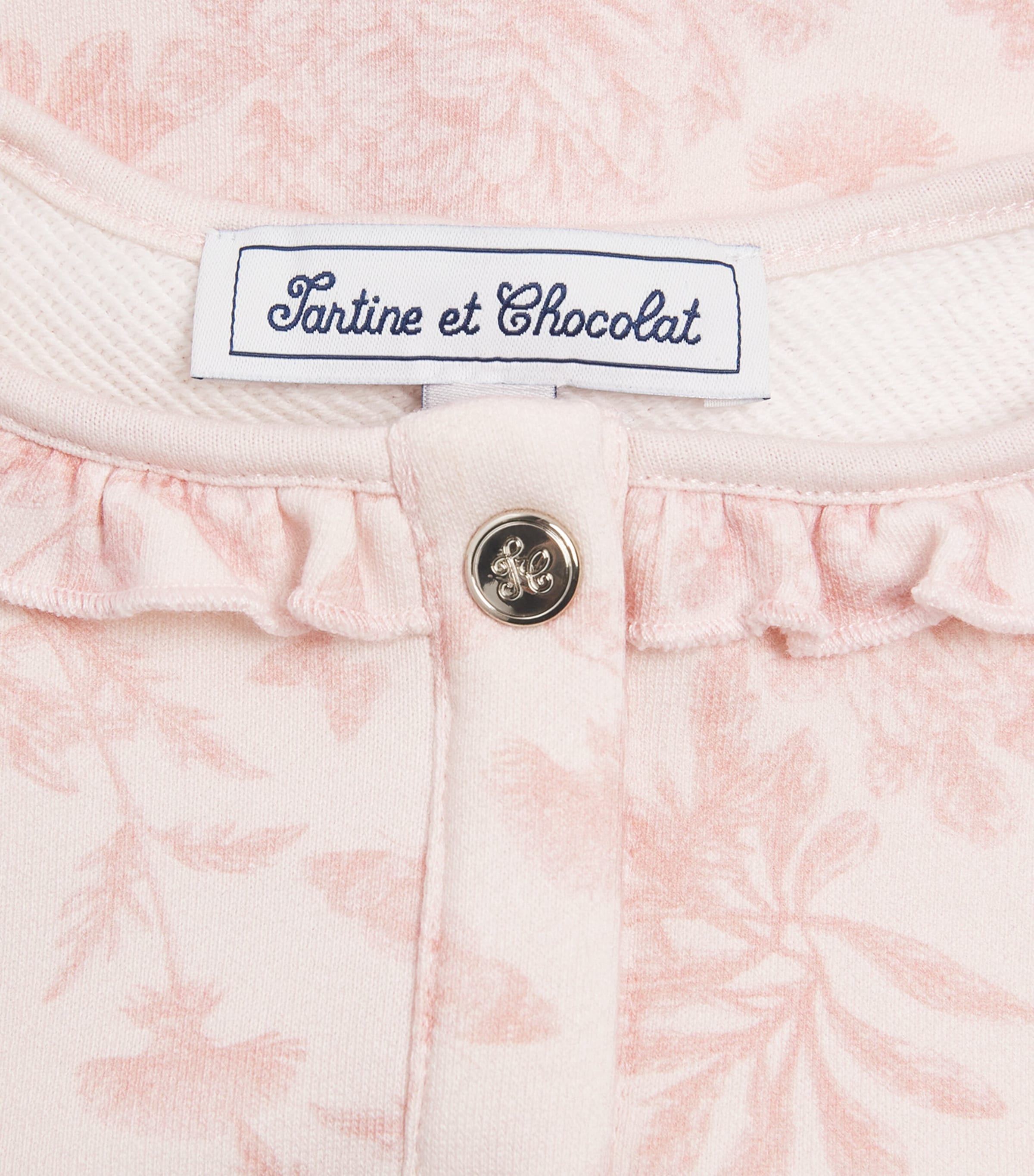 Cotton Toile de Jouy Top and Trousers Set (3 Months-4 Years) 31ROSE PÂLE Image 4