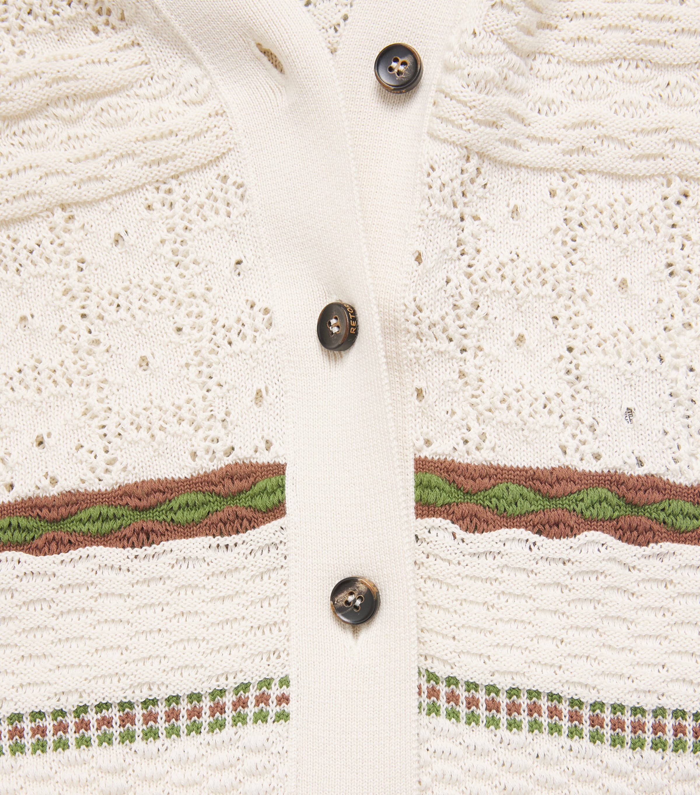 Cotton Stripe Cardigan BTG180 BUT/TOB/GRN Image 5