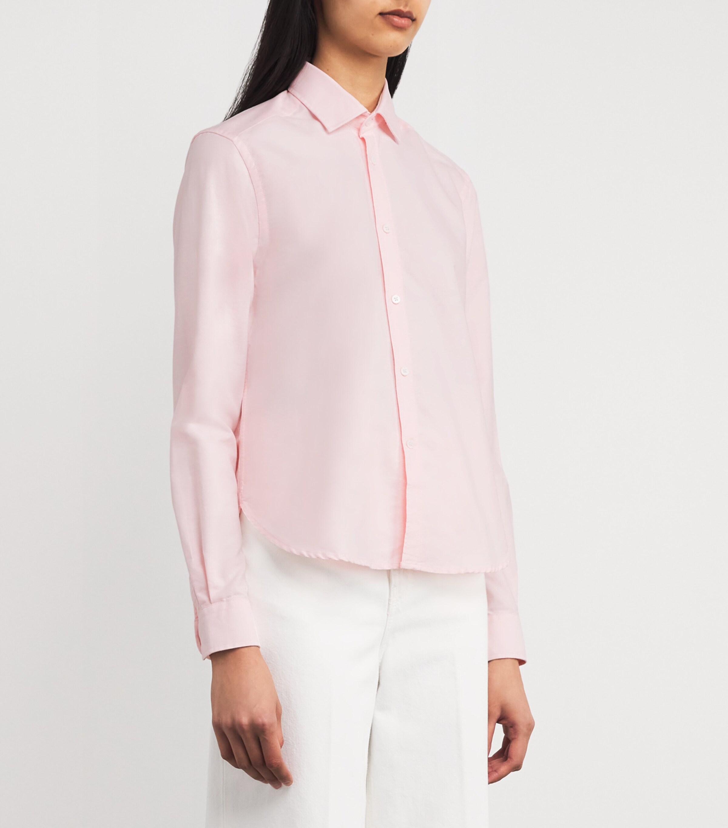 With Nothing Underneath Womens Organic Cotton The Classic Oxford Shirt Rose Pink Image 3