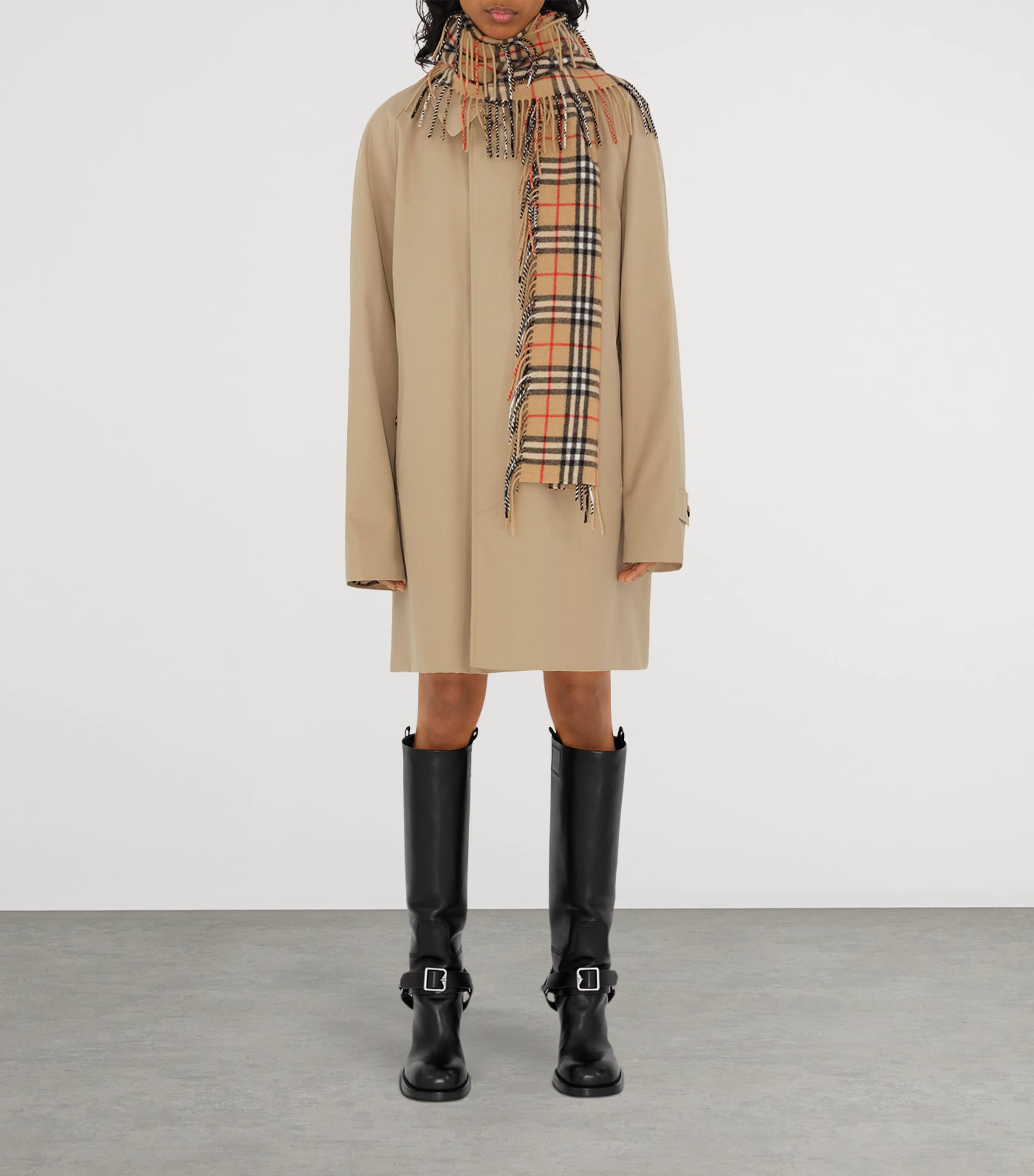 Cashmere Check Happy Scarf ARCHIVE BEIGE Image 4