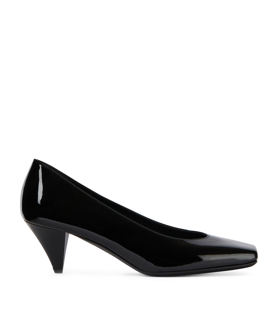 Patent Leather Square-Toe Pumps 55 BLACK Image 1