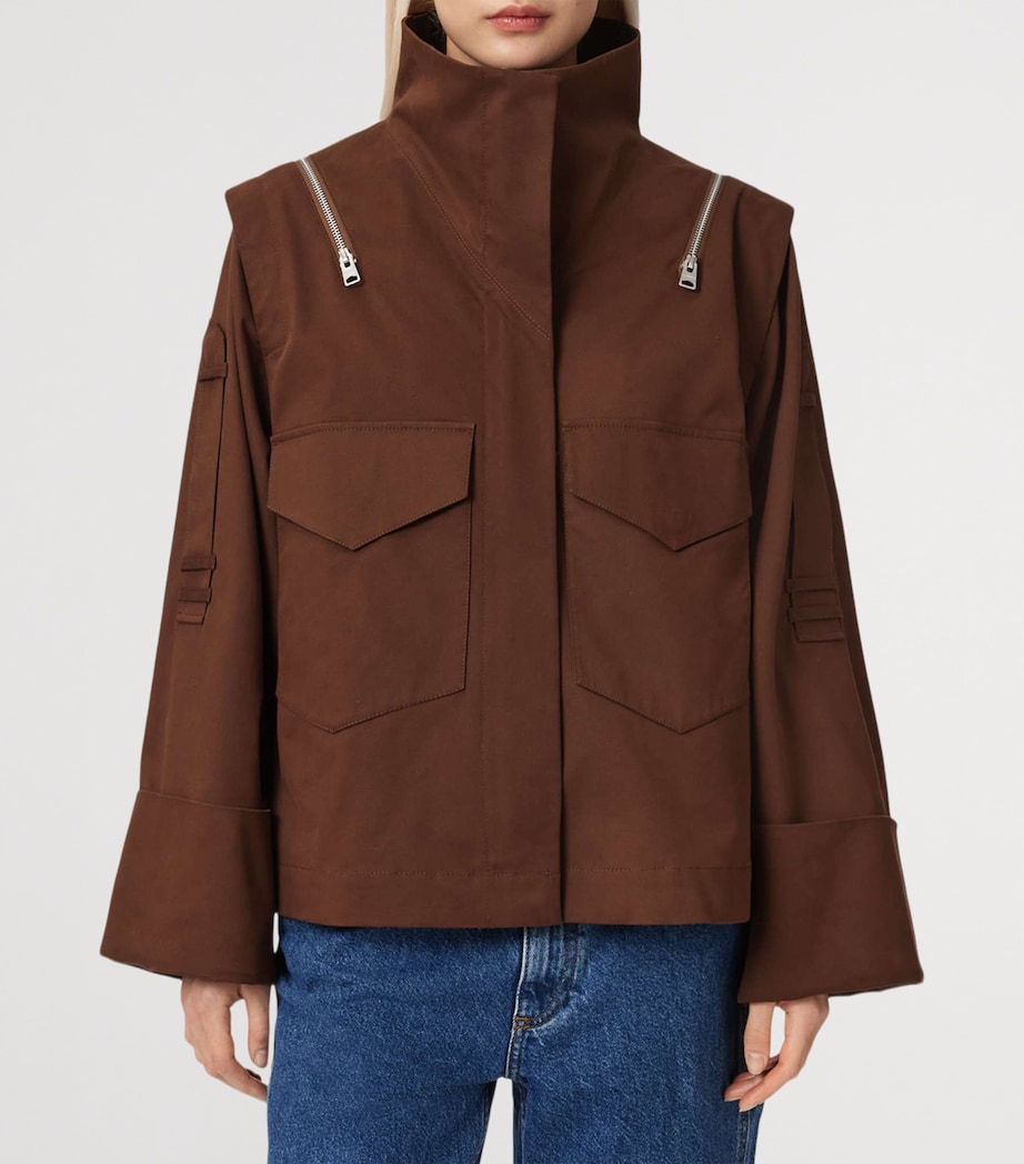 AllSaints Womens Cotton Leighton Utility Jacket Penny Brown Image 3