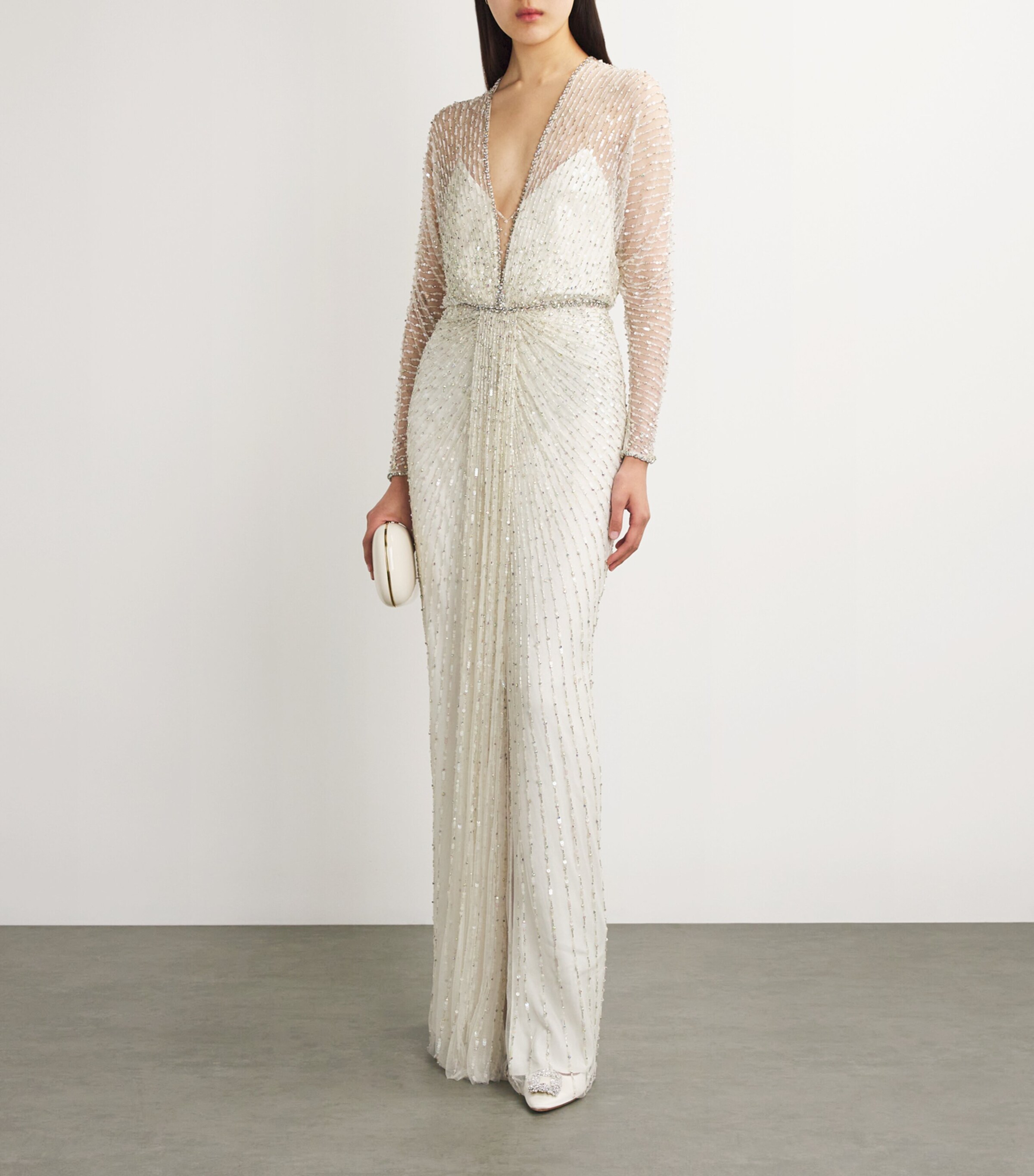Draped Embellished Nina Gown VANILLA 2018 Image 2
