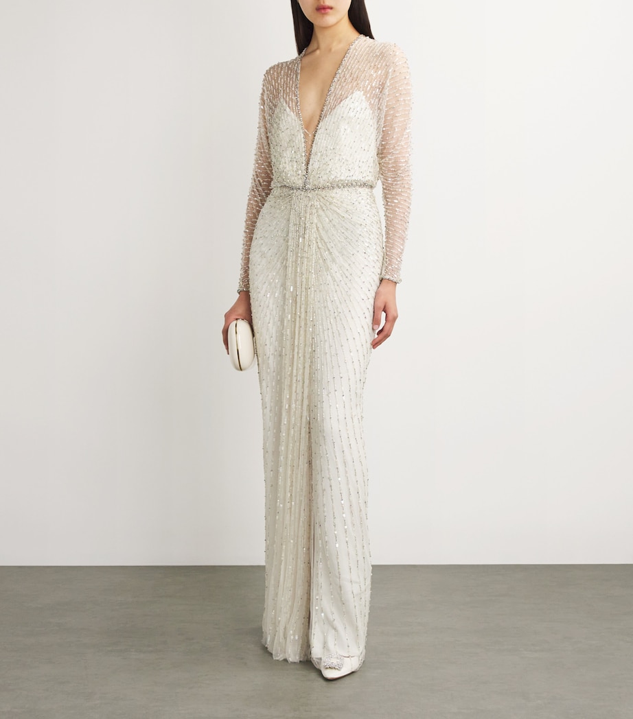 Draped Embellished Nina Gown VANILLA 2018 Image 2