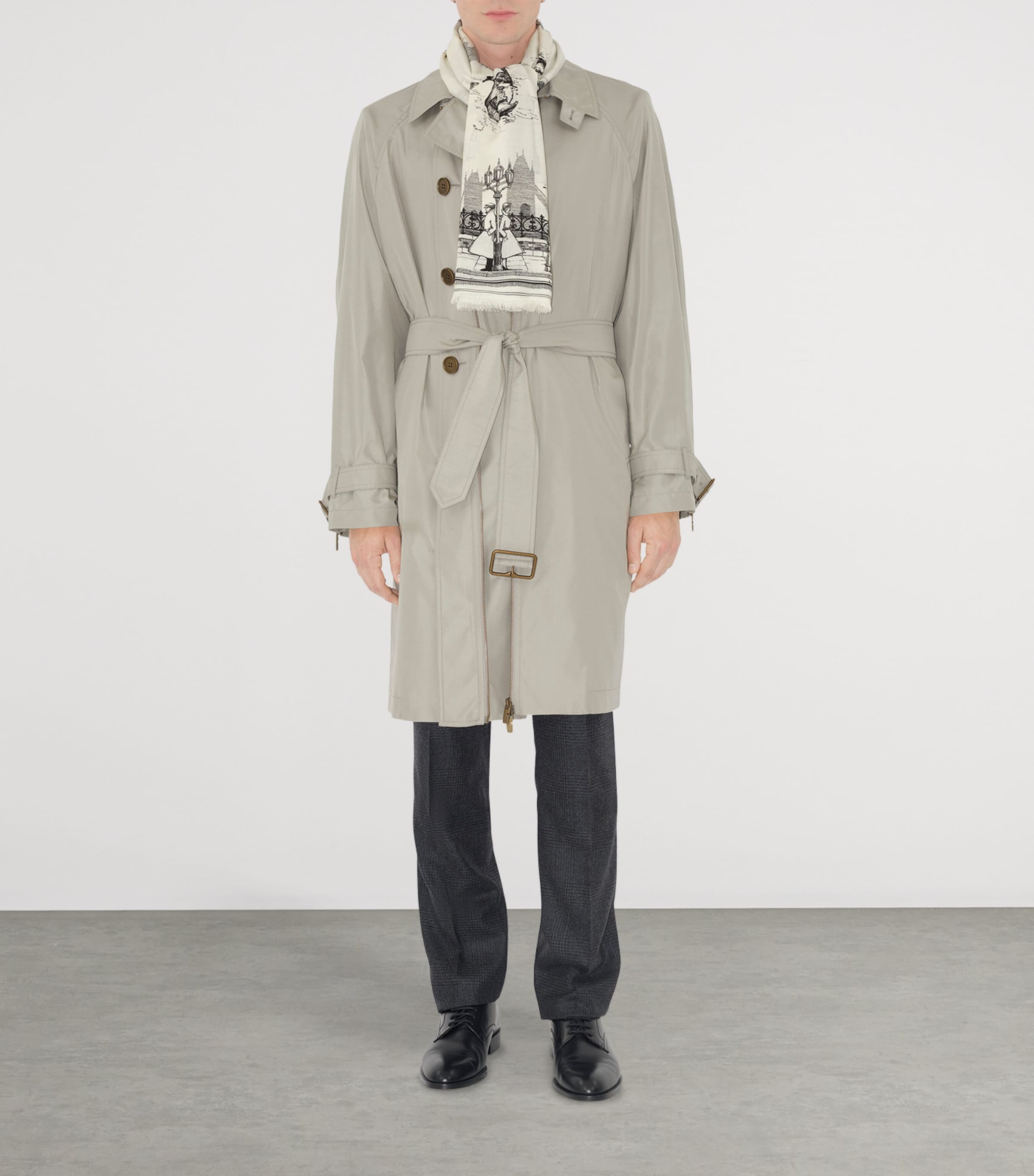 Silk-Wool London Landmarks Scarf MONOCHROME Image 4