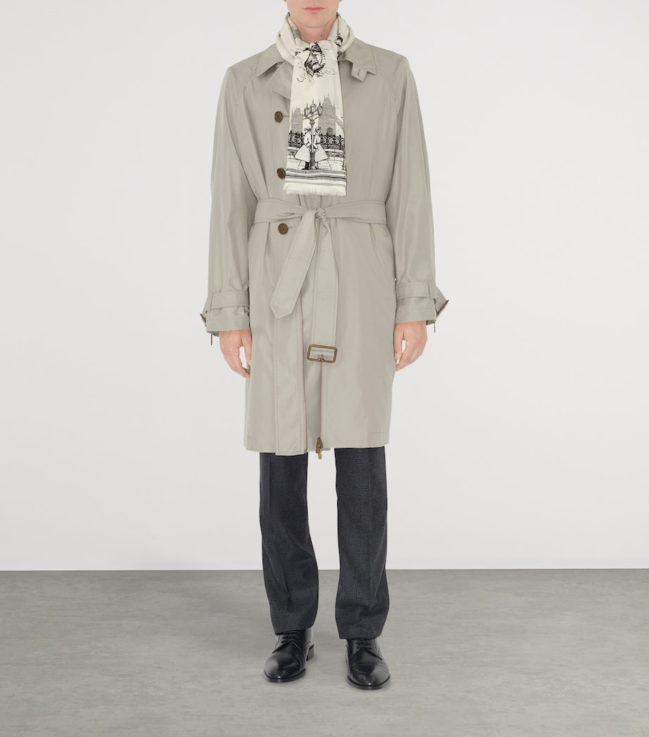 Silk-Wool London Landmarks Scarf MONOCHROME Image 4