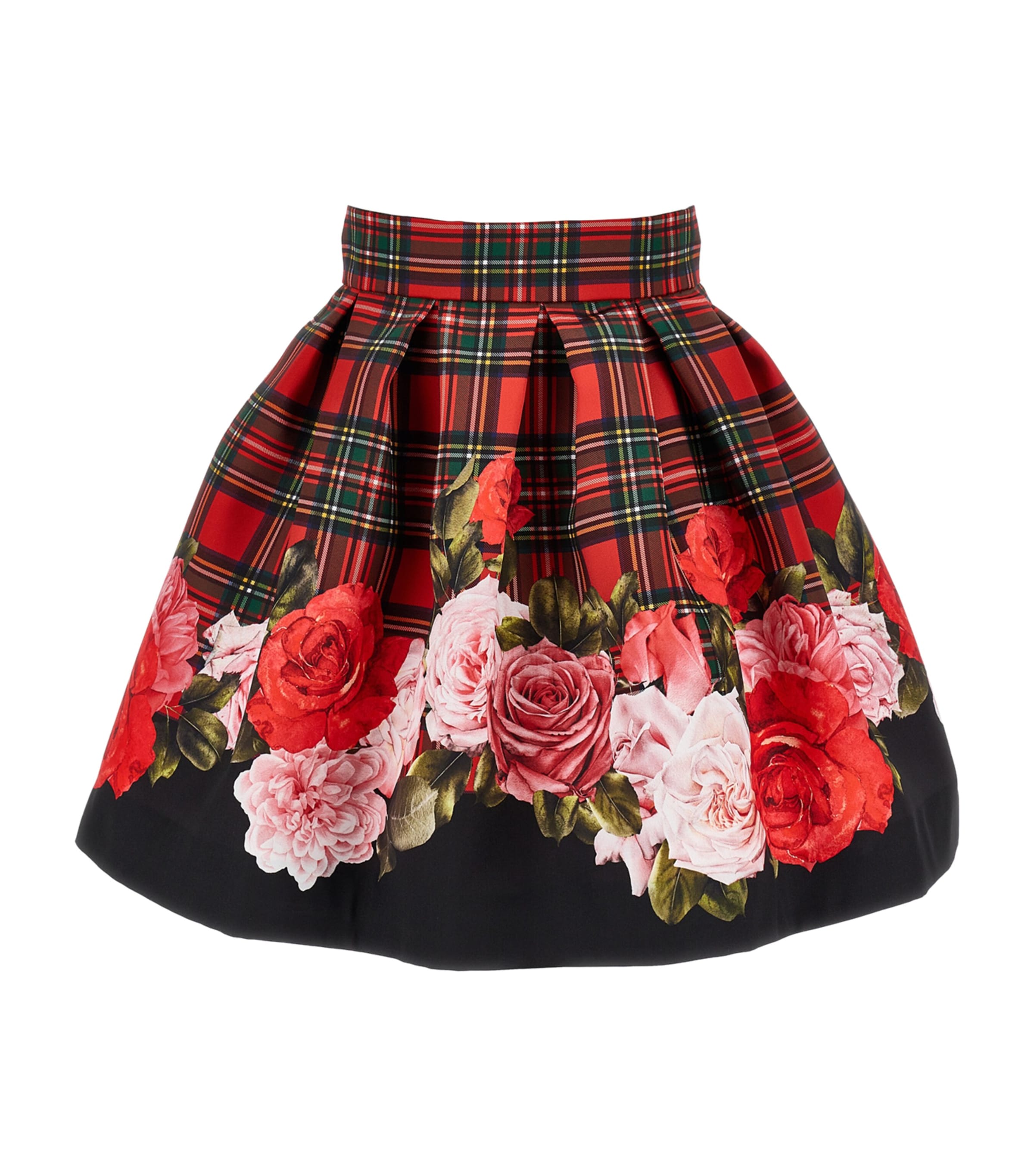 Tartan and Floral Skirt (2-12 Years) ROSSO/NERO Image 1