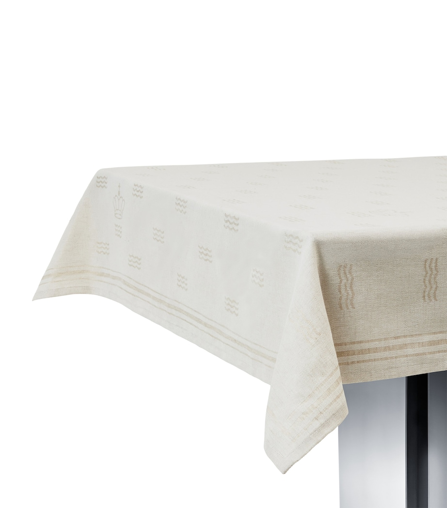 Jacquard Waves Tablecloth (145cm x 320cm) WHITE Image 1