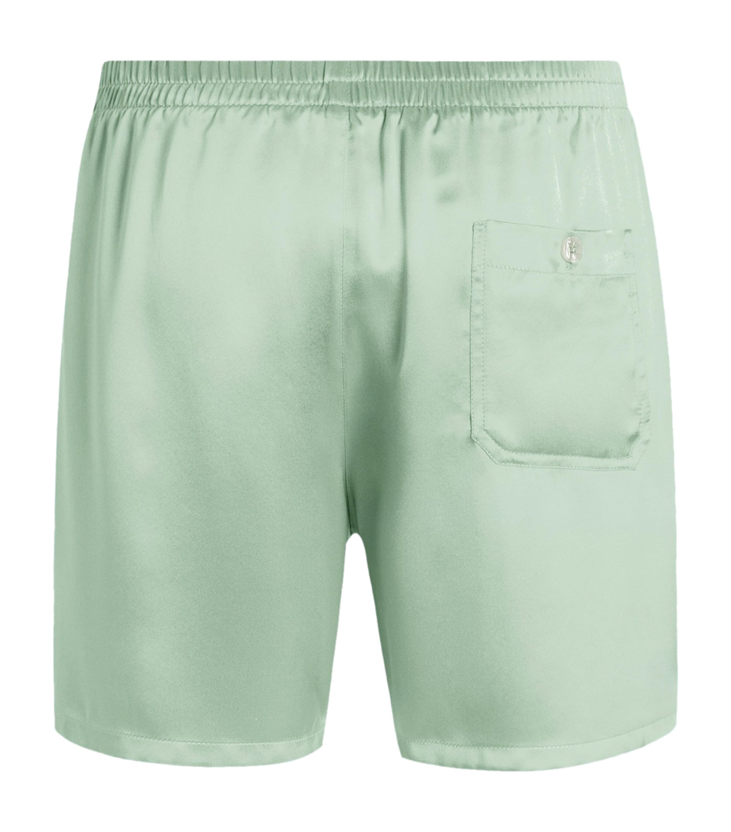 Dolce&Gabbana Mens Silk Shorts Green Image 2