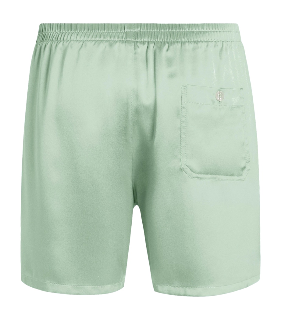 Dolce&Gabbana Mens Silk Shorts Green Image 2