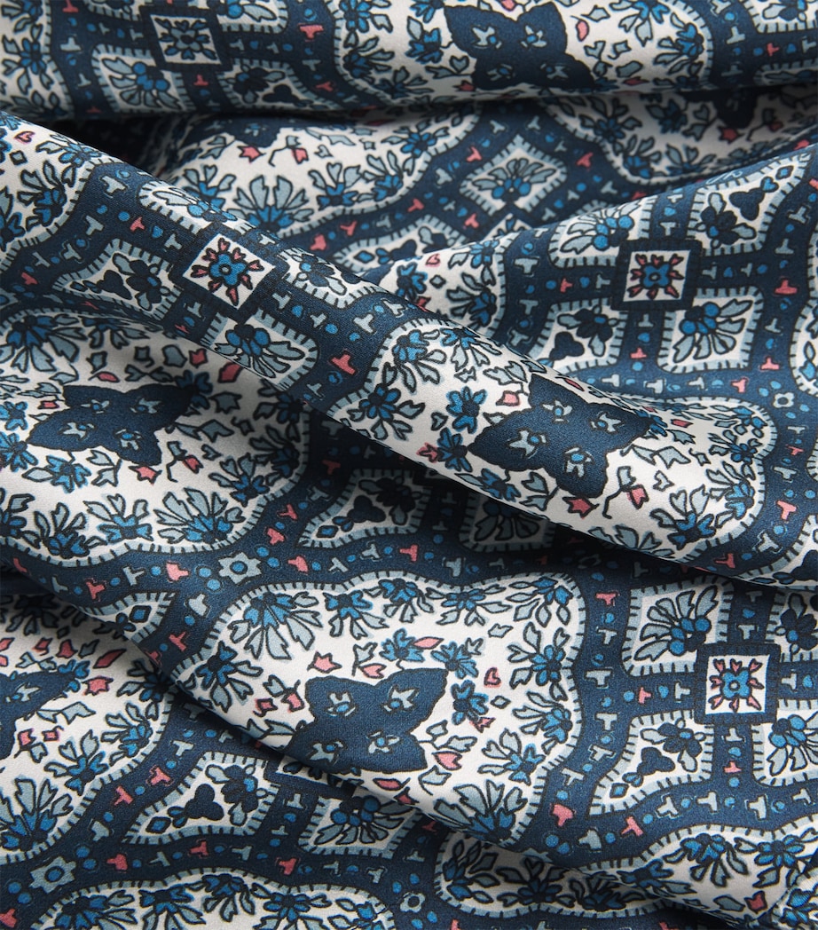 Silk Tile Print Night Robe NAVY Image 5