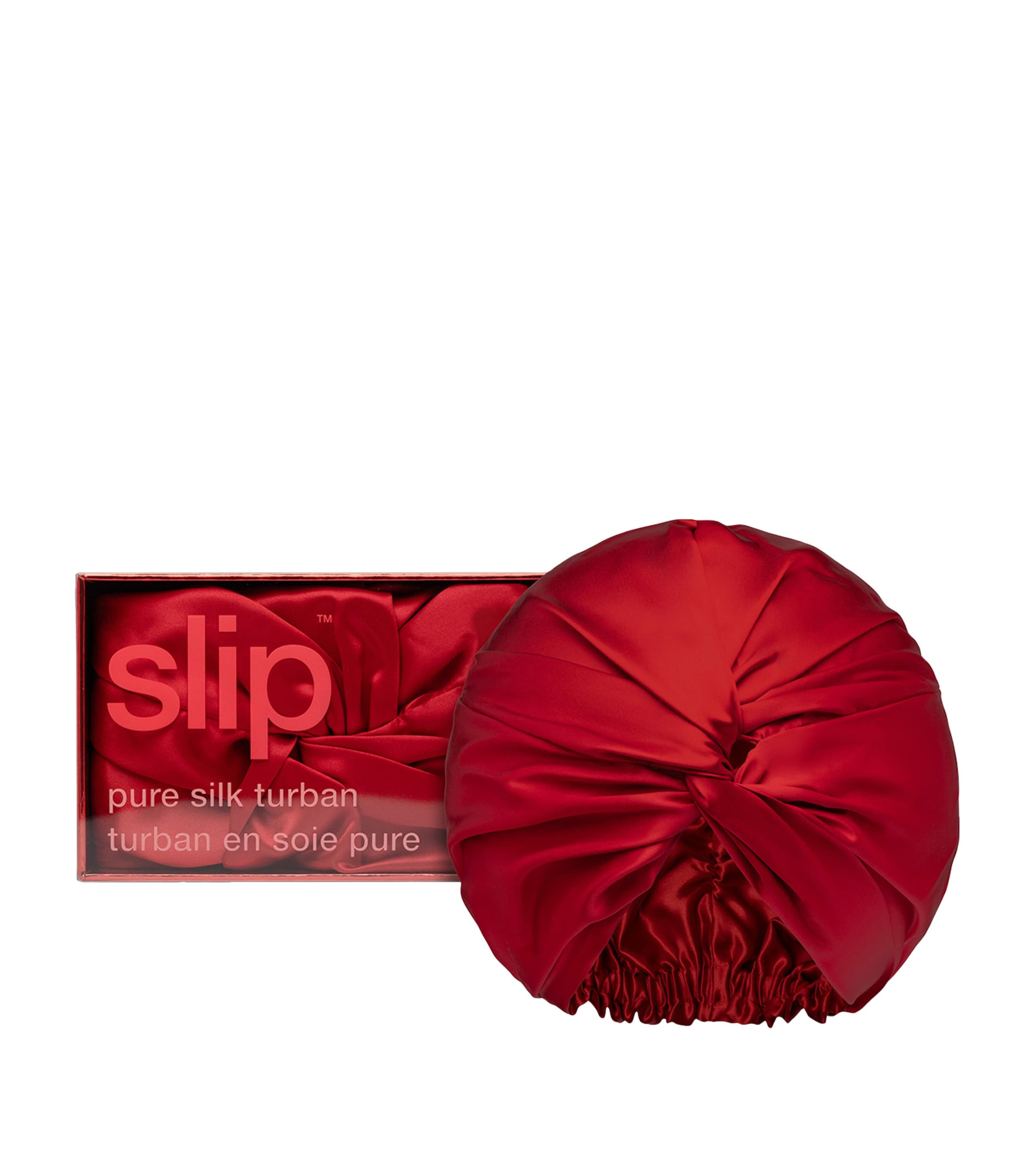 Slip Pure Silk Turban Scarlet Image 1