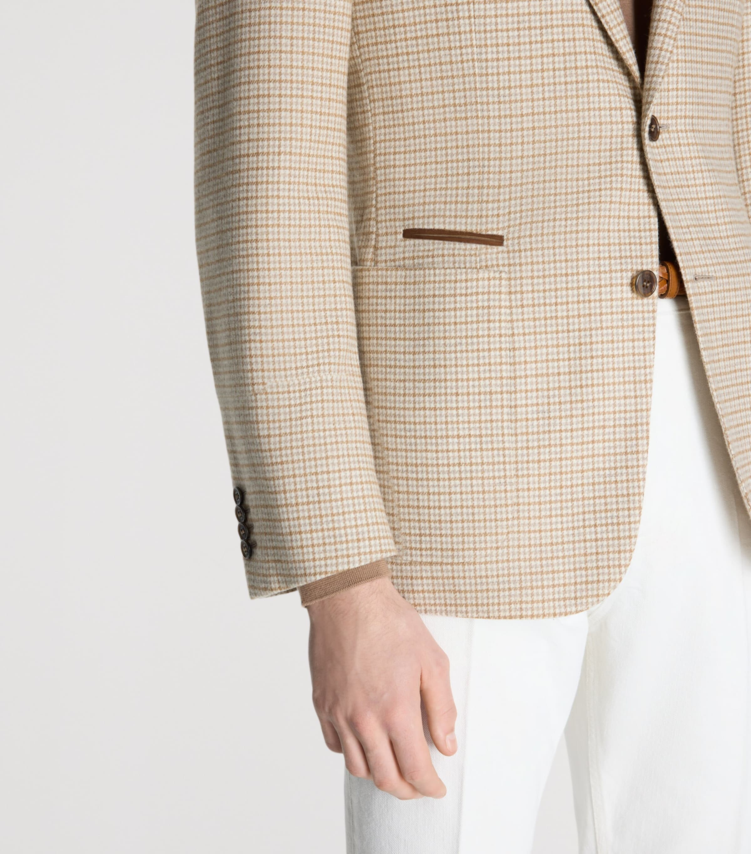 Dunhill Beige Wool Houndstooth Cavendish Single-Breasted Sports