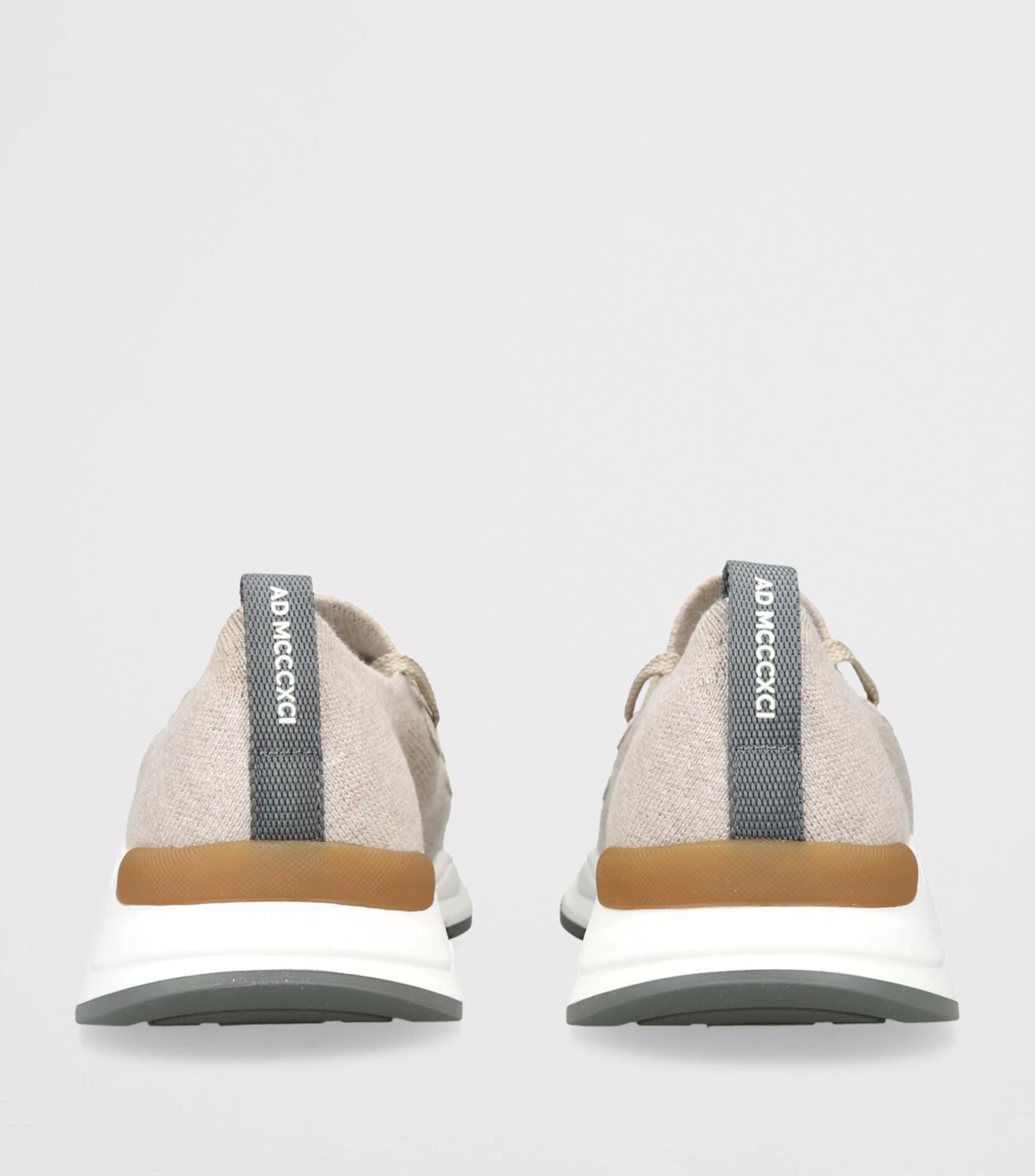 Cotton Knitted Runner Sneakers BEIGE Image 2