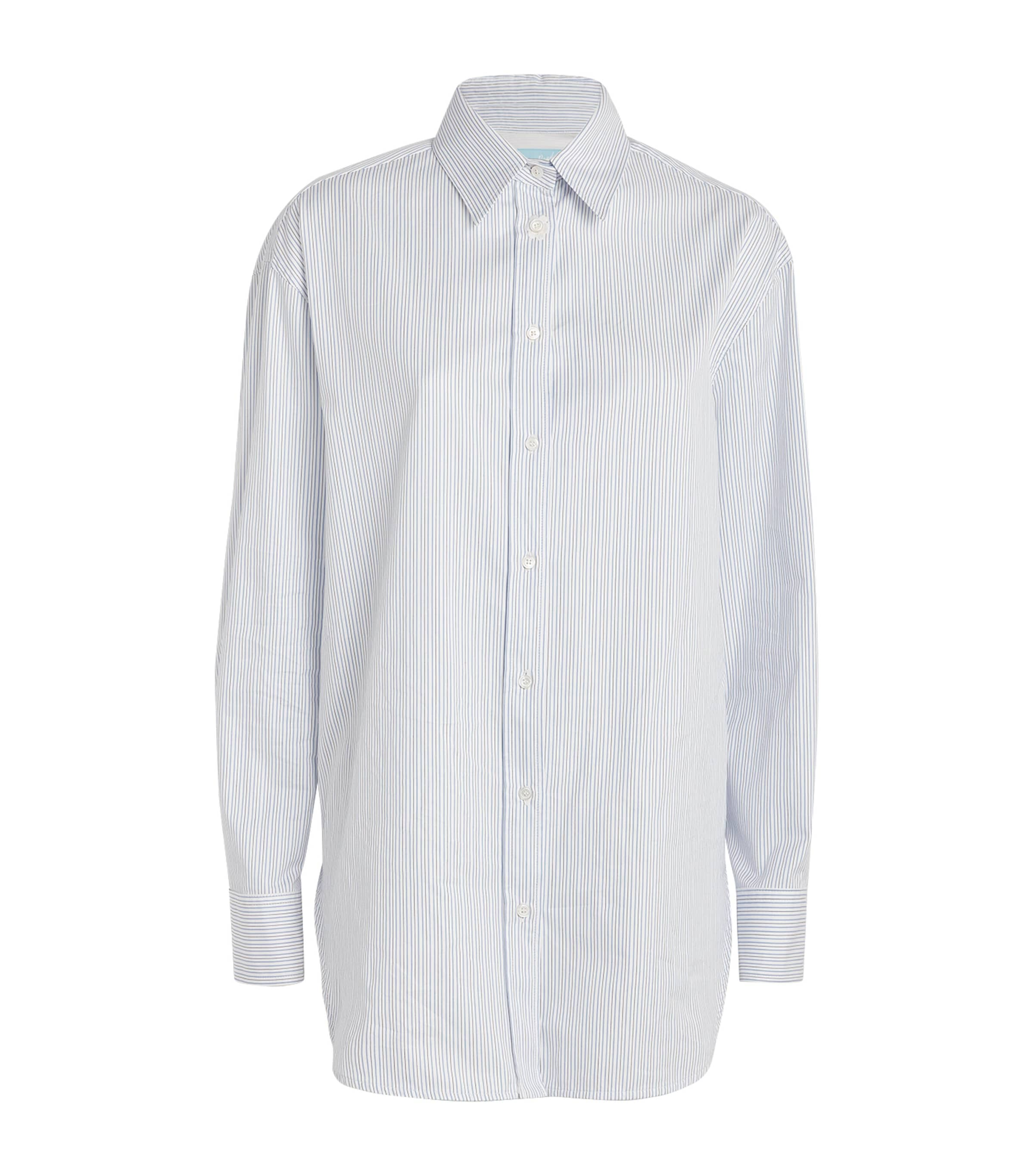 Shop Weekend Max Mara Cotton Striped Shirt In White