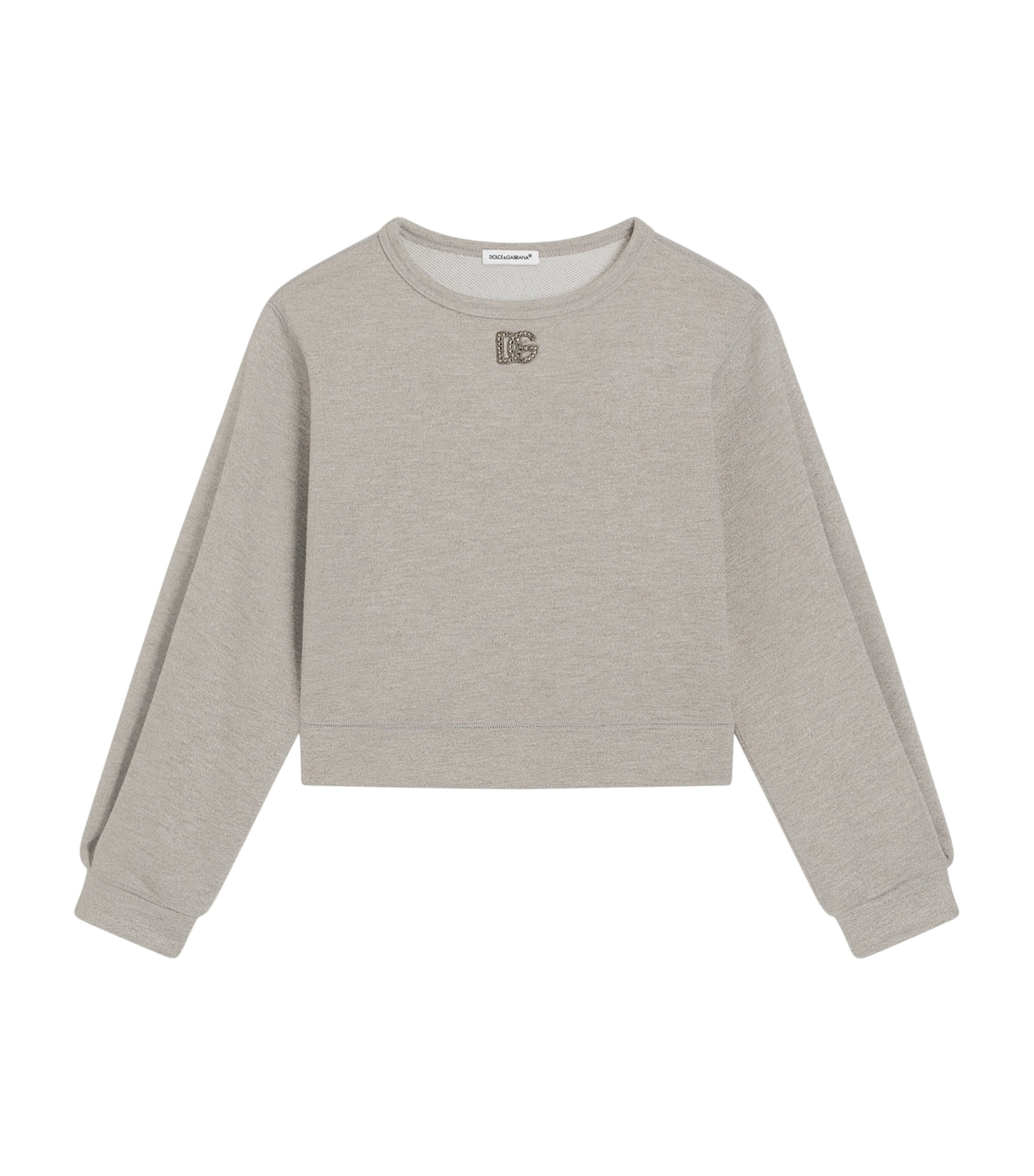 Dolce&Gabbana Kids Cotton Logo Sweatshirt (8-12+ Years) Silver Image 1