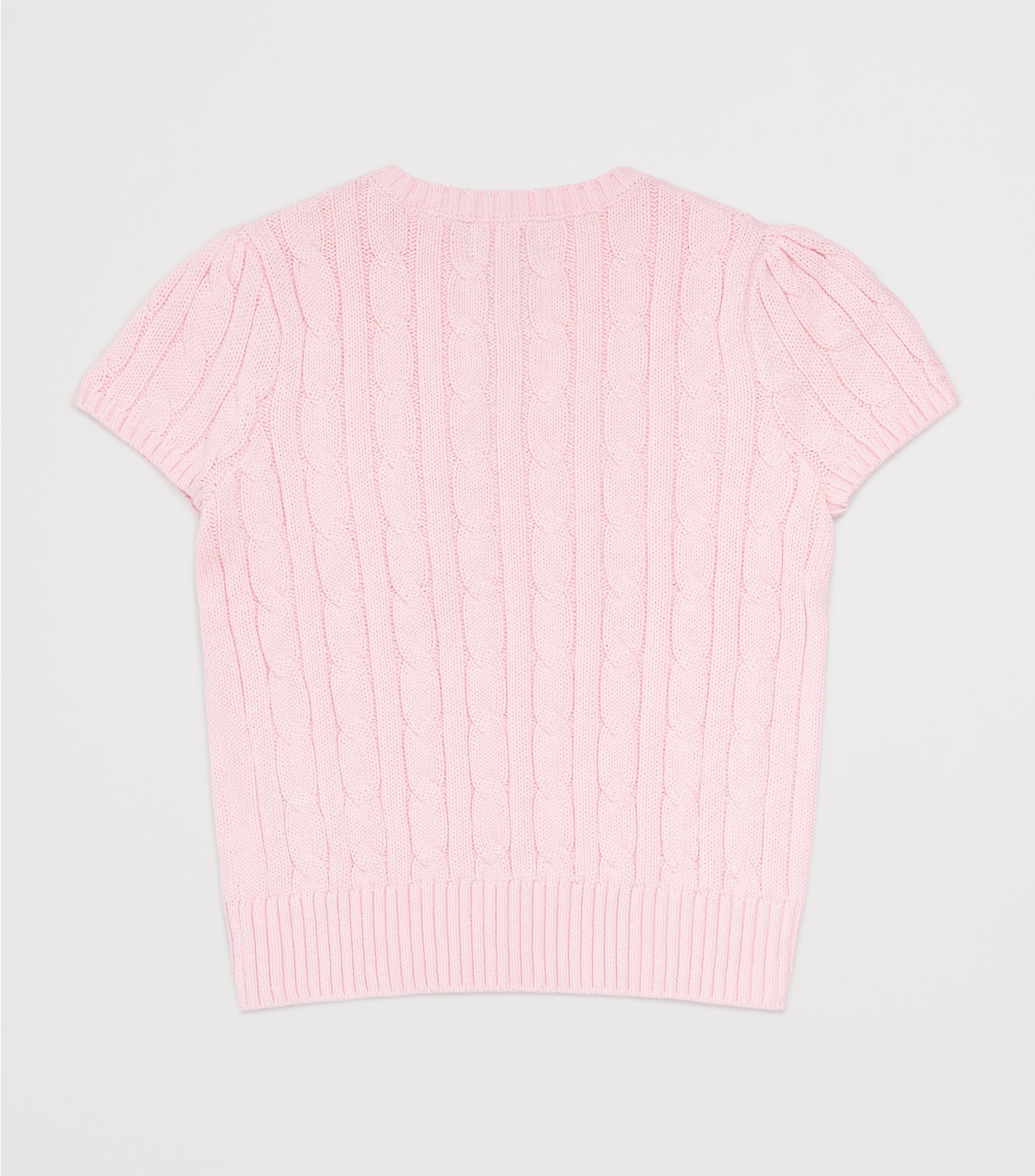 Cotton Cable-Knit Top (7-14 Years) PINK Image 2