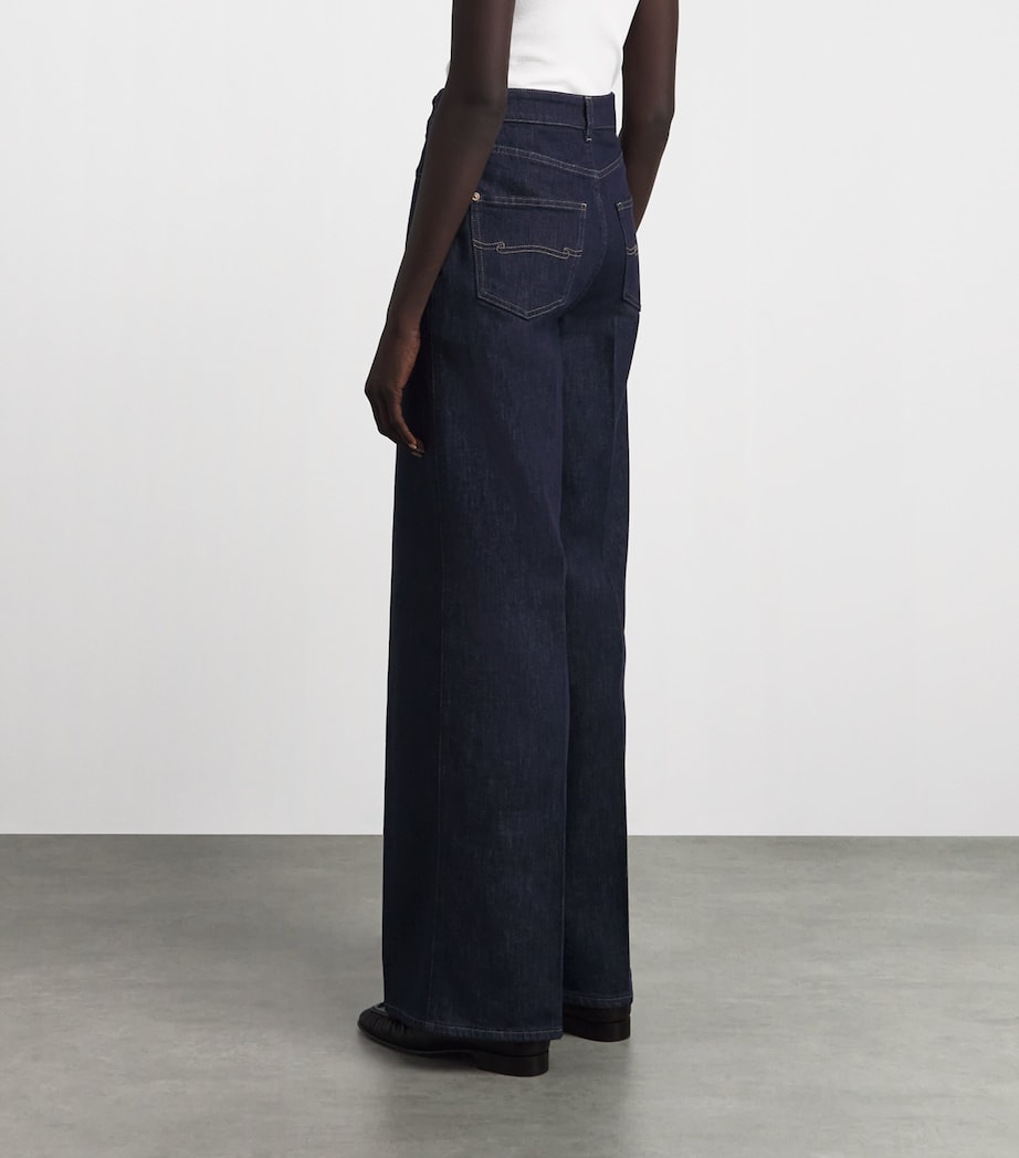 Agnona Womens Cotton-Cashmere Straight Jeans Blue Night Image 5