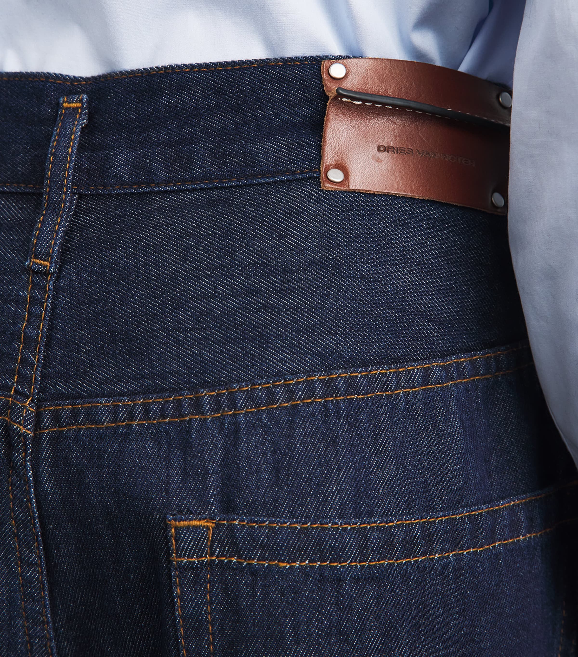 DRIES VAN NOTEN Mens Pleated Penning Wide-Leg Jeans Image 3