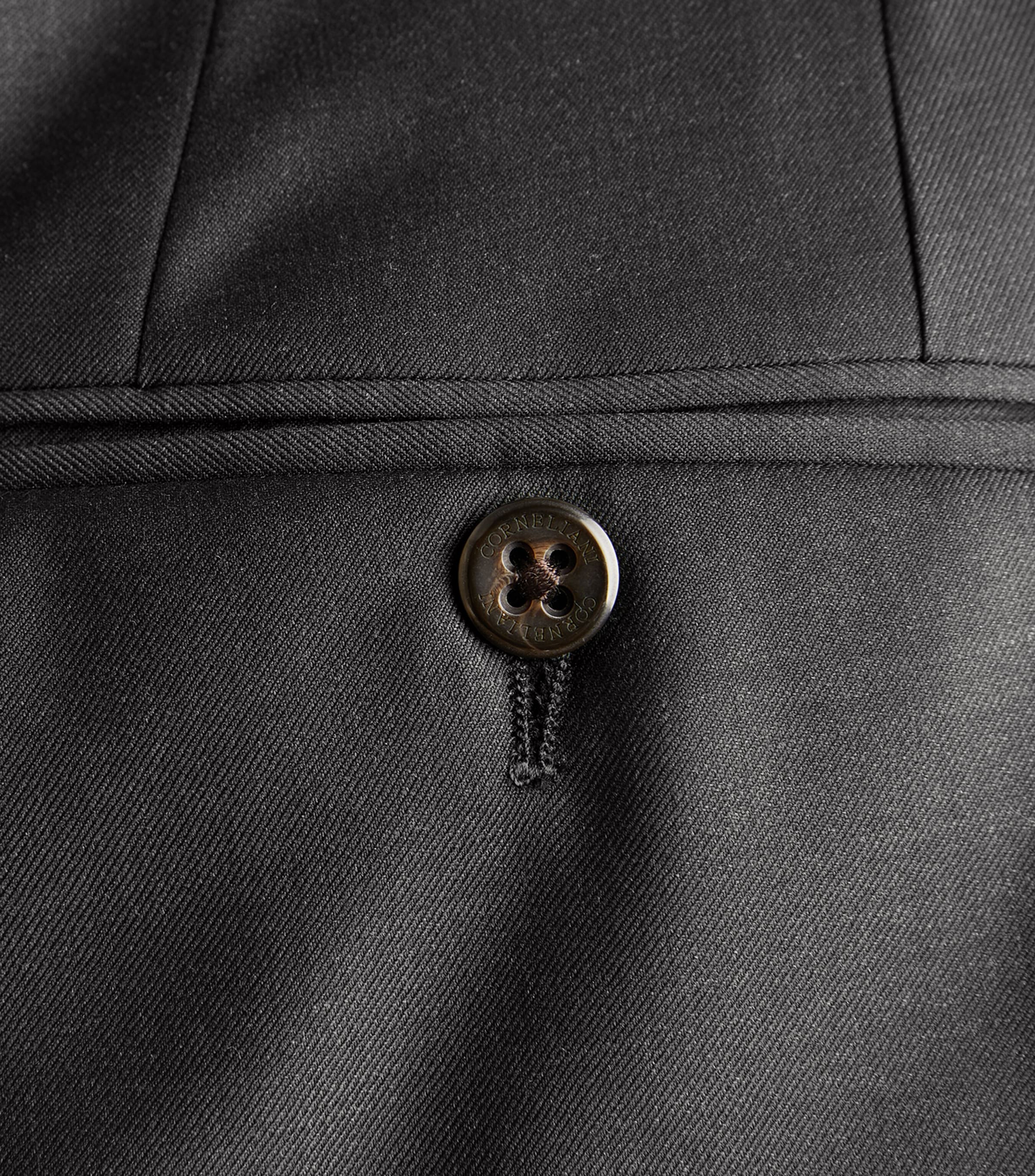 Virgin Wool Slim Tailored Trousers GREY-013 Image 5