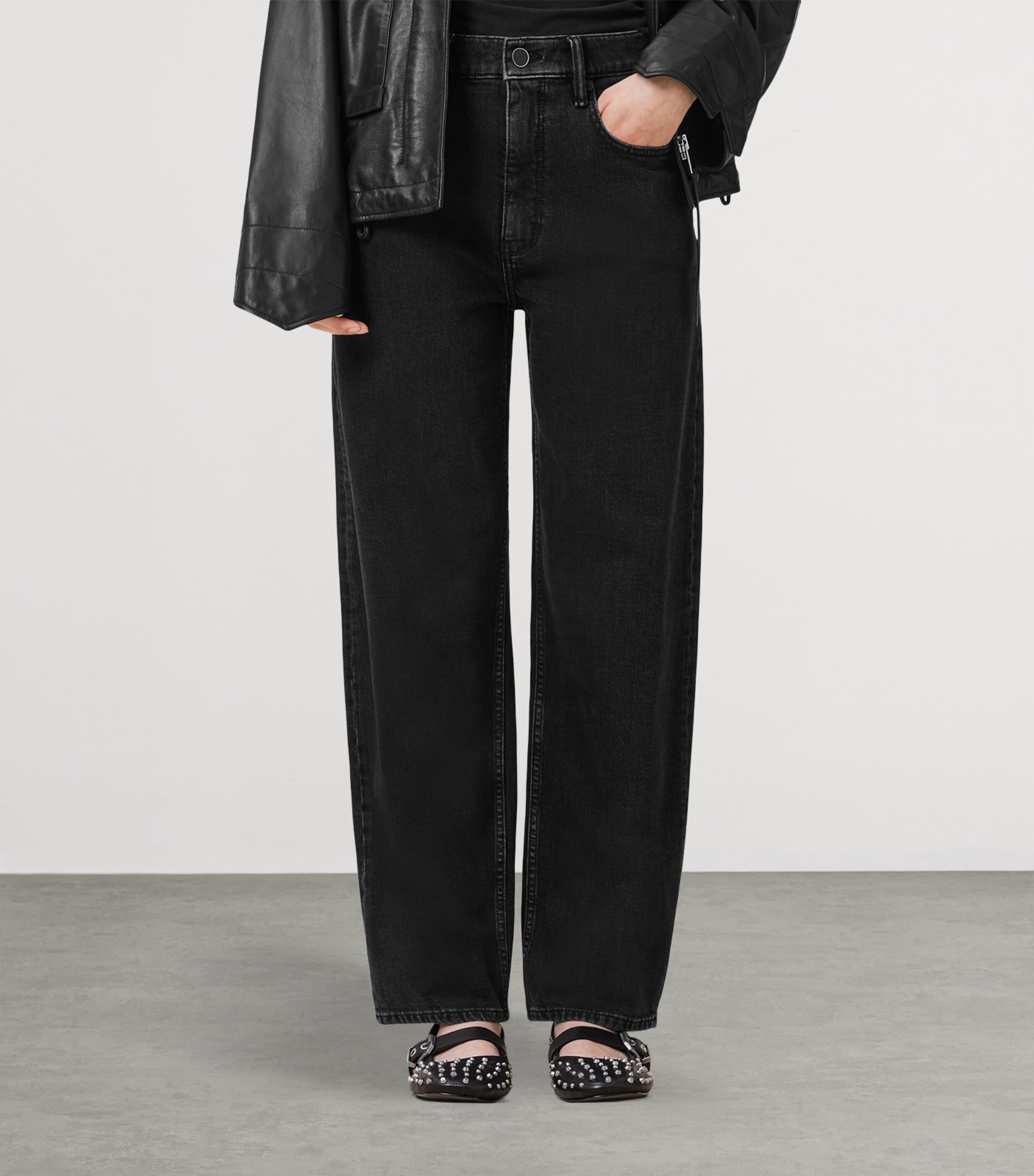 Sadie Barrel-Leg Jeans WASHED BLACK Image 2