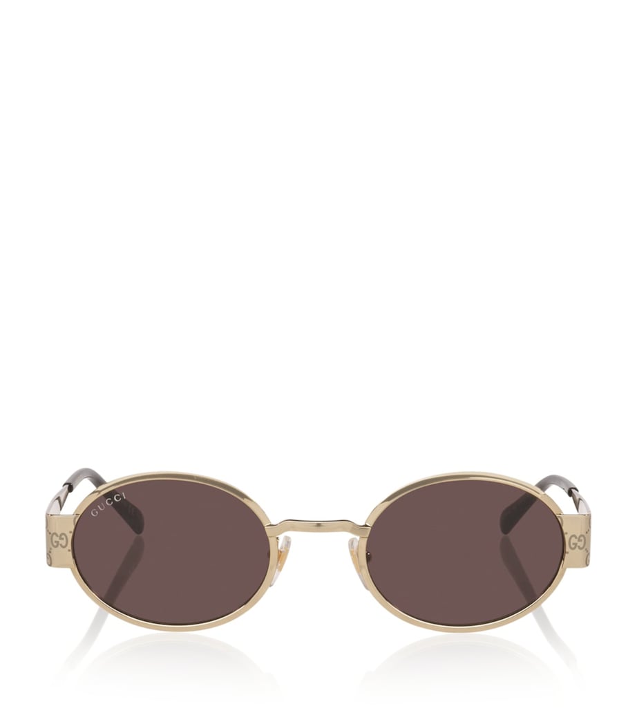 Gucci Metal Round Sunglasses Gold Image 1