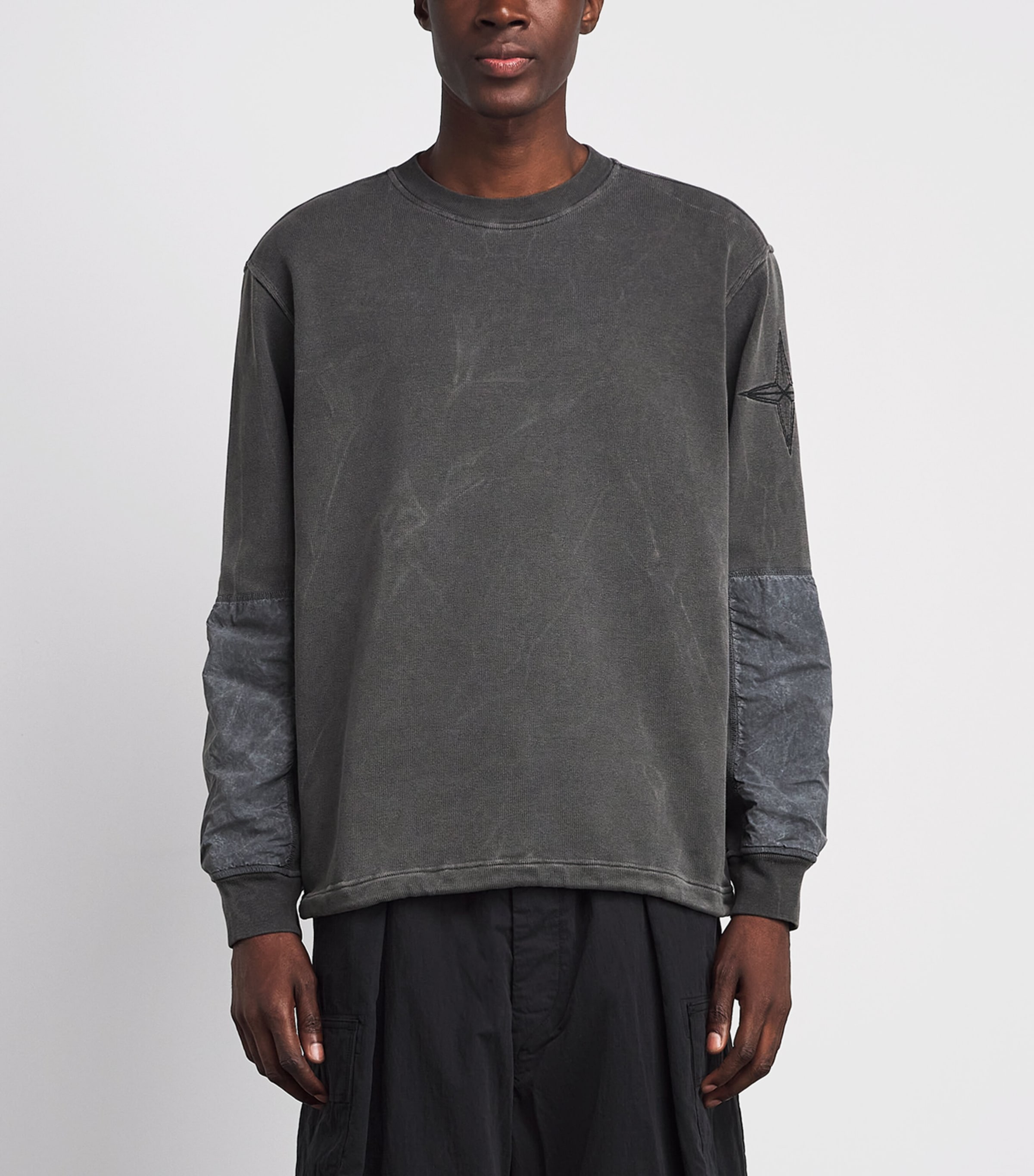 Stone Island Mens Cotton Dyed Vanisé Sweatshirt Image 4