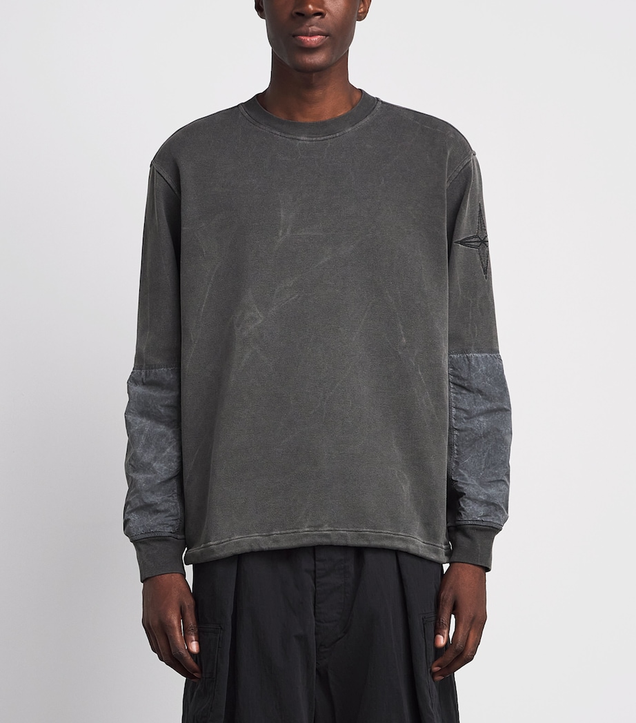 Stone Island Mens Cotton Dyed Vanisé Sweatshirt Image 4