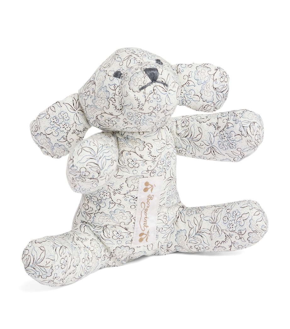 Cotton Floral Dog Soft Toy (15cm) FL BLEU GRIS Image 2