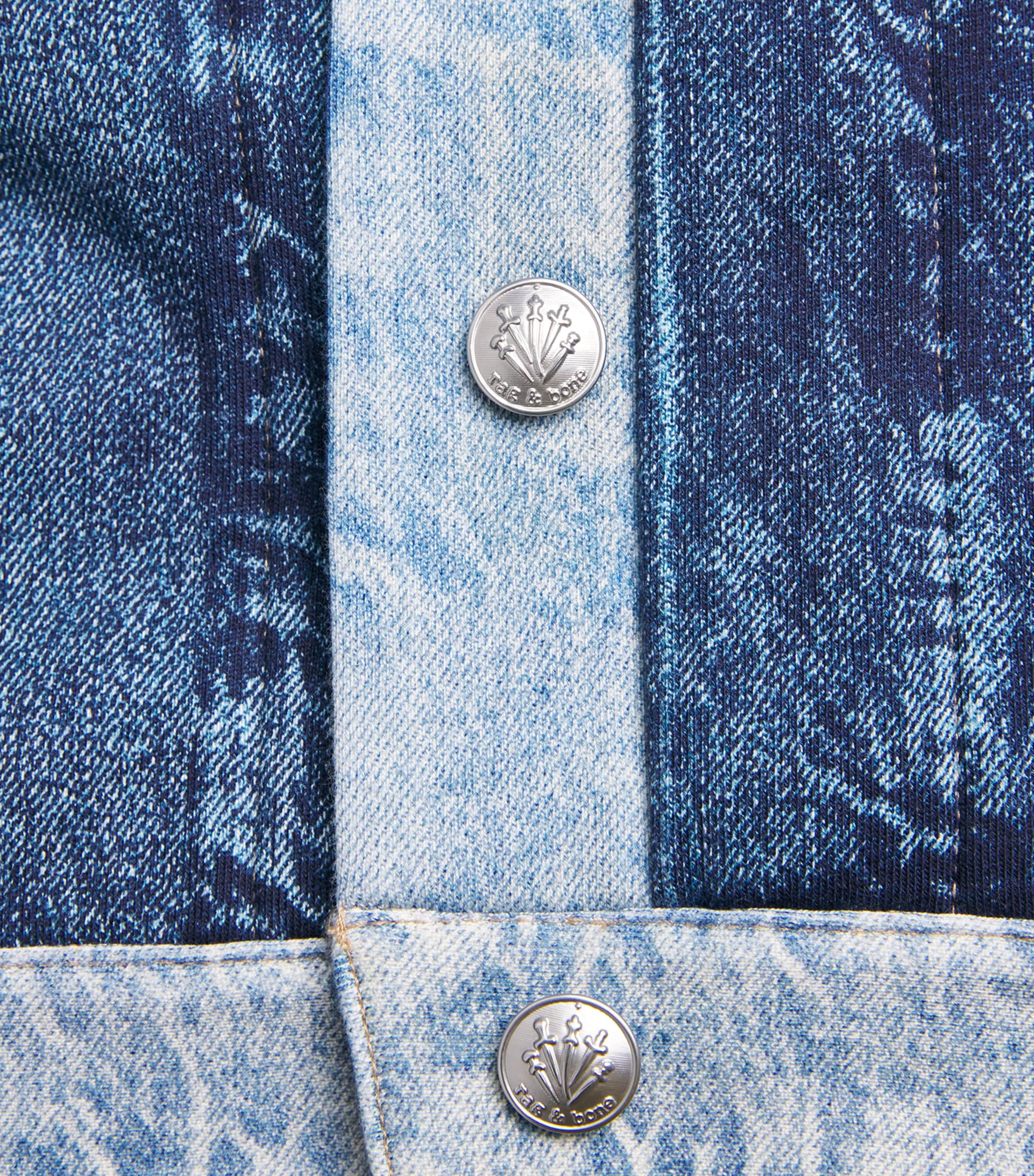 Contrast-Trim Miramar Denim Jacket DBLIN Image 5