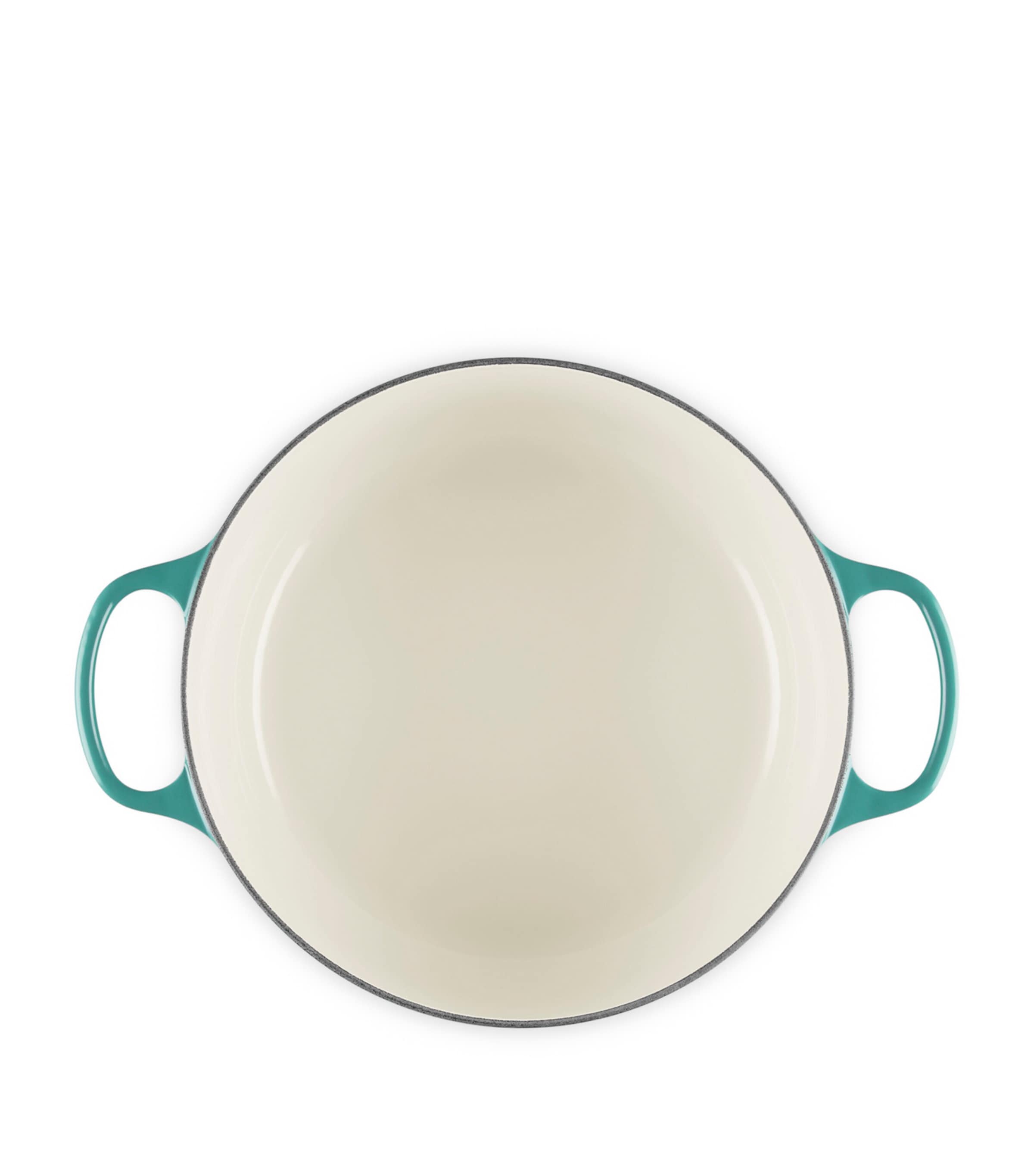 Le Creuset Cast Iron Round Casserole Dish (28cm) Bleu Riviera Image 4